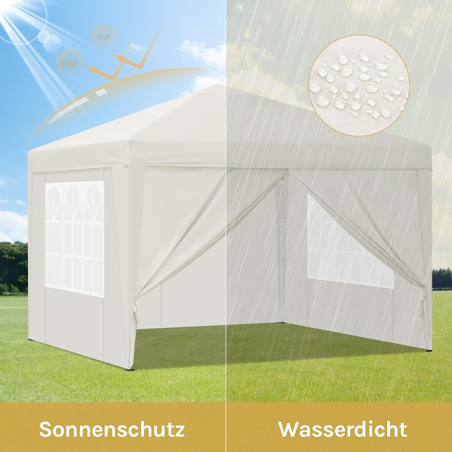 EUGAD Faltpavillon, wasserfest Winterfest,mit Seitenwänden Fenstern günstig online kaufen