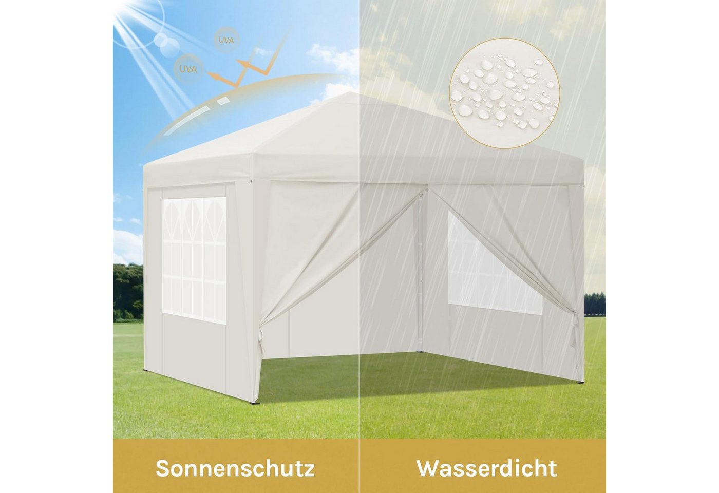 Thumbnail - EUGAD Faltpavillon, wasserfest Winterfest,mit Seitenwänden Fenstern Tasche