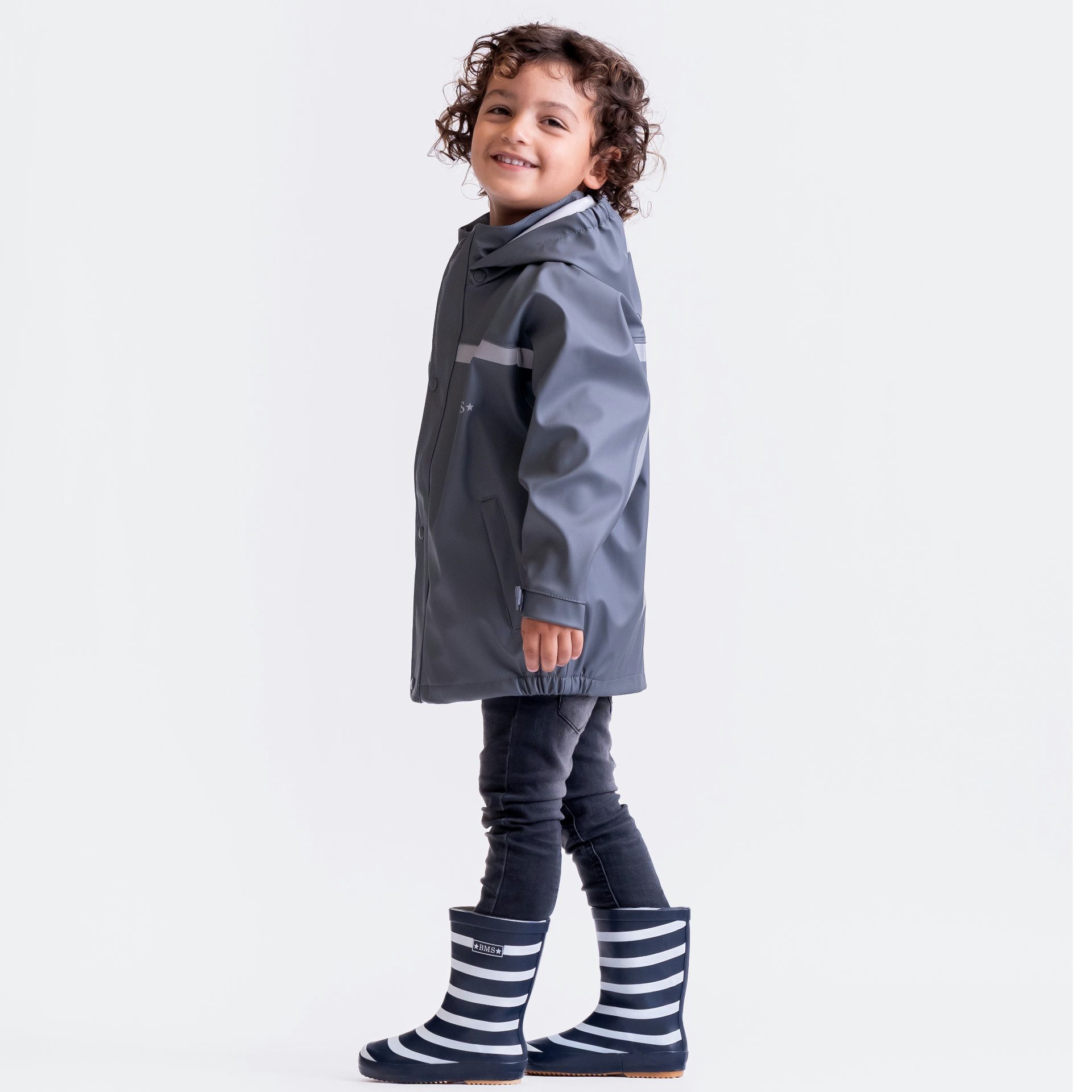 Regen- und Matschjacke BMS Regenjacke für Kinder 100% wasserdicht mit Kapuze