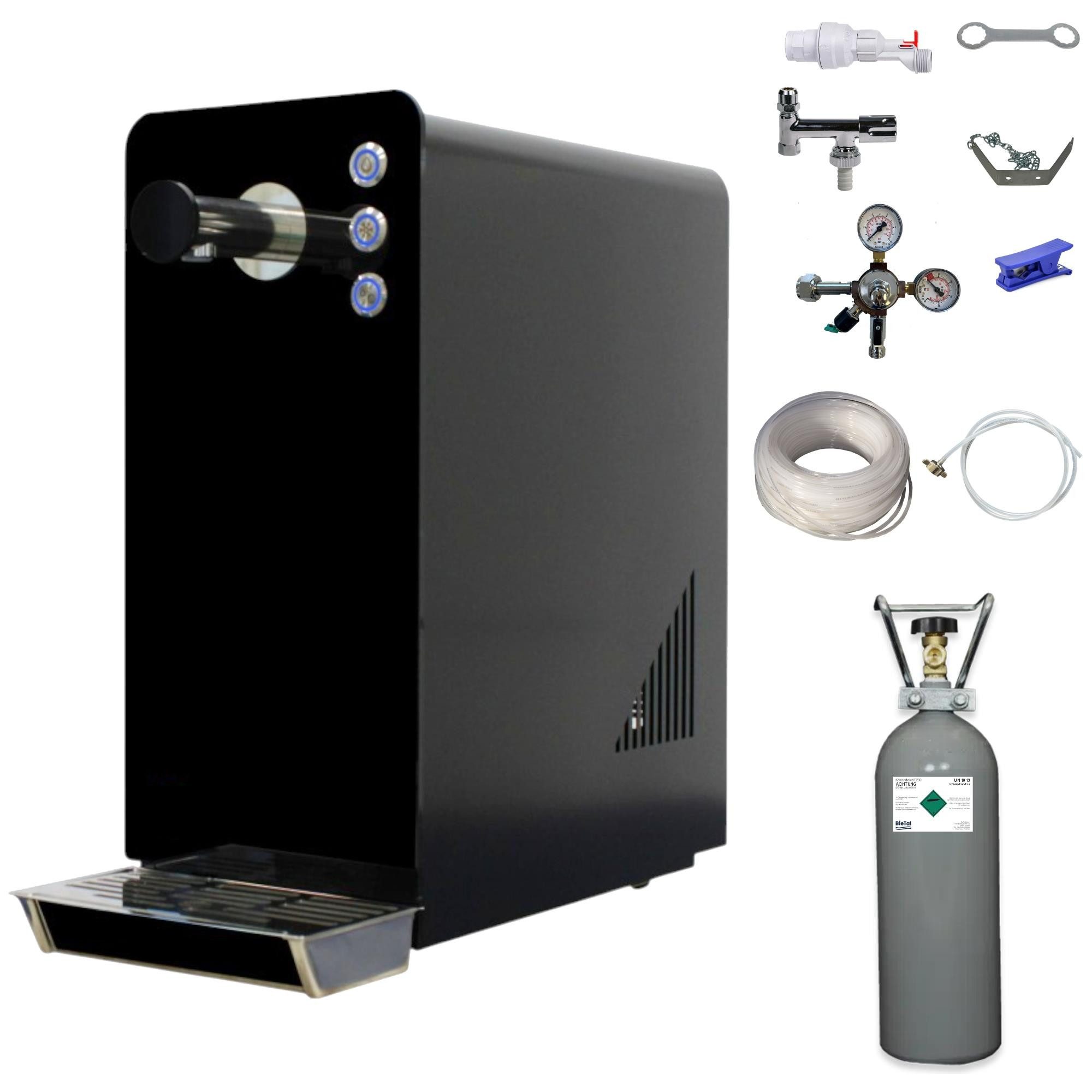 BieTal Wassersprudler Wassersprudler Sprudelwassergerät BieTal BT-15 Set mit Kühlung, (23-tlg), Sprudelwasseranlage Trinkwasser Wasserspender