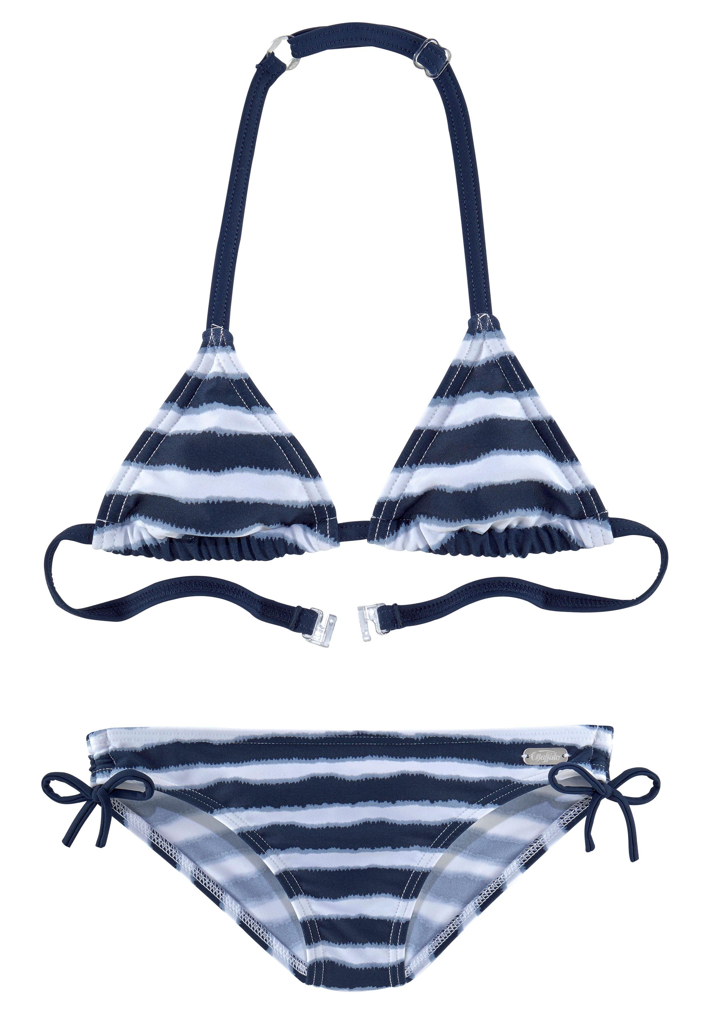 Buffalo Triangel-Bikini in trendiger Streifen-Optik blau