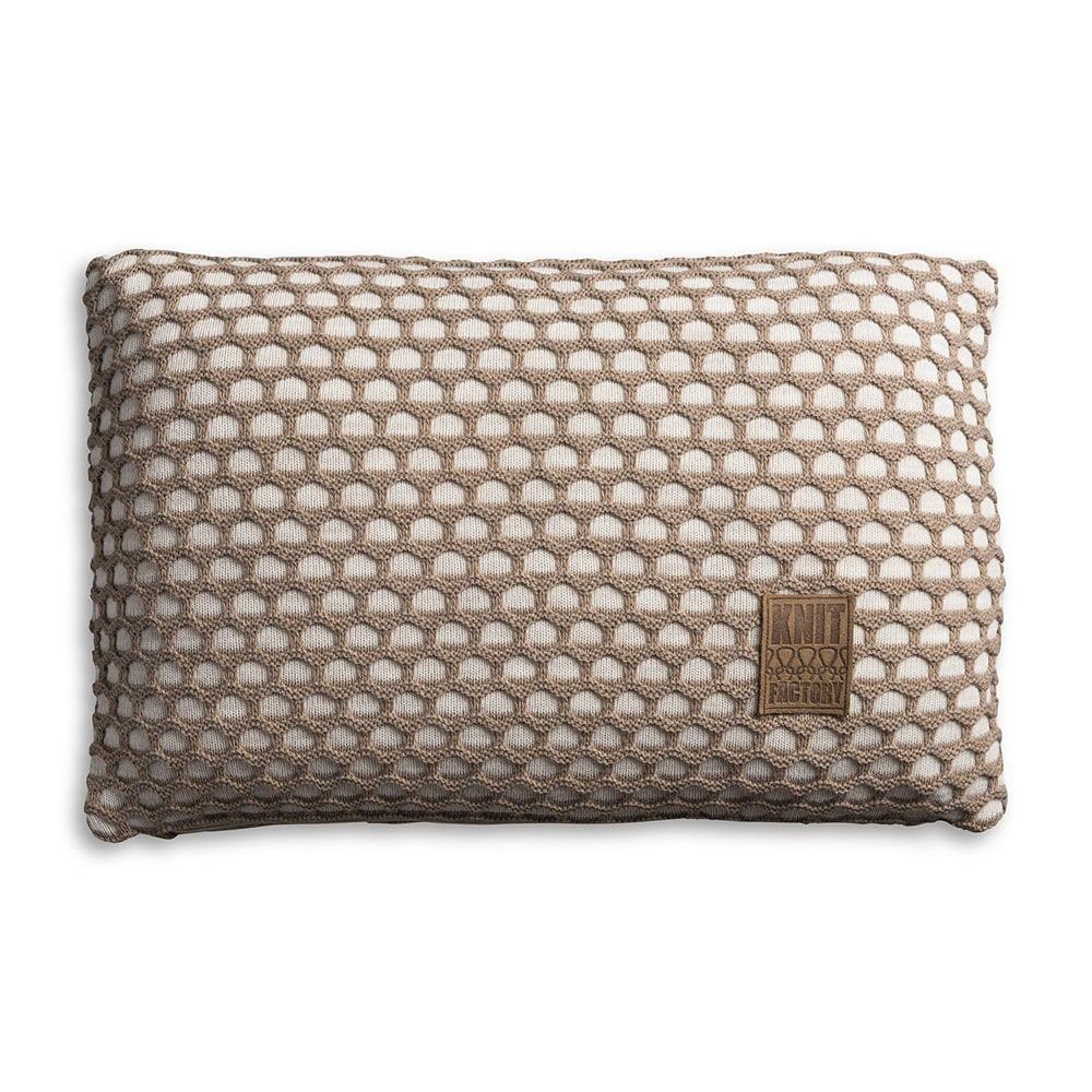 Knit Factory Dekokissen Knit Factory Mila Kissen Beige/Marron - 60x40