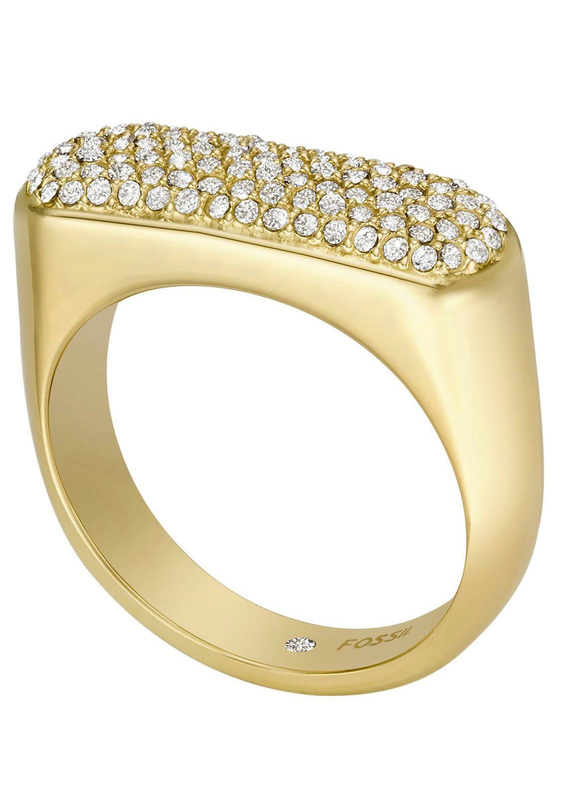 JF04586710, ohne gelbgoldfarben-weiß Fingerring JF04585710, HERITAGE oder mit Fossil D-LINK Zirkonia GLITZ,