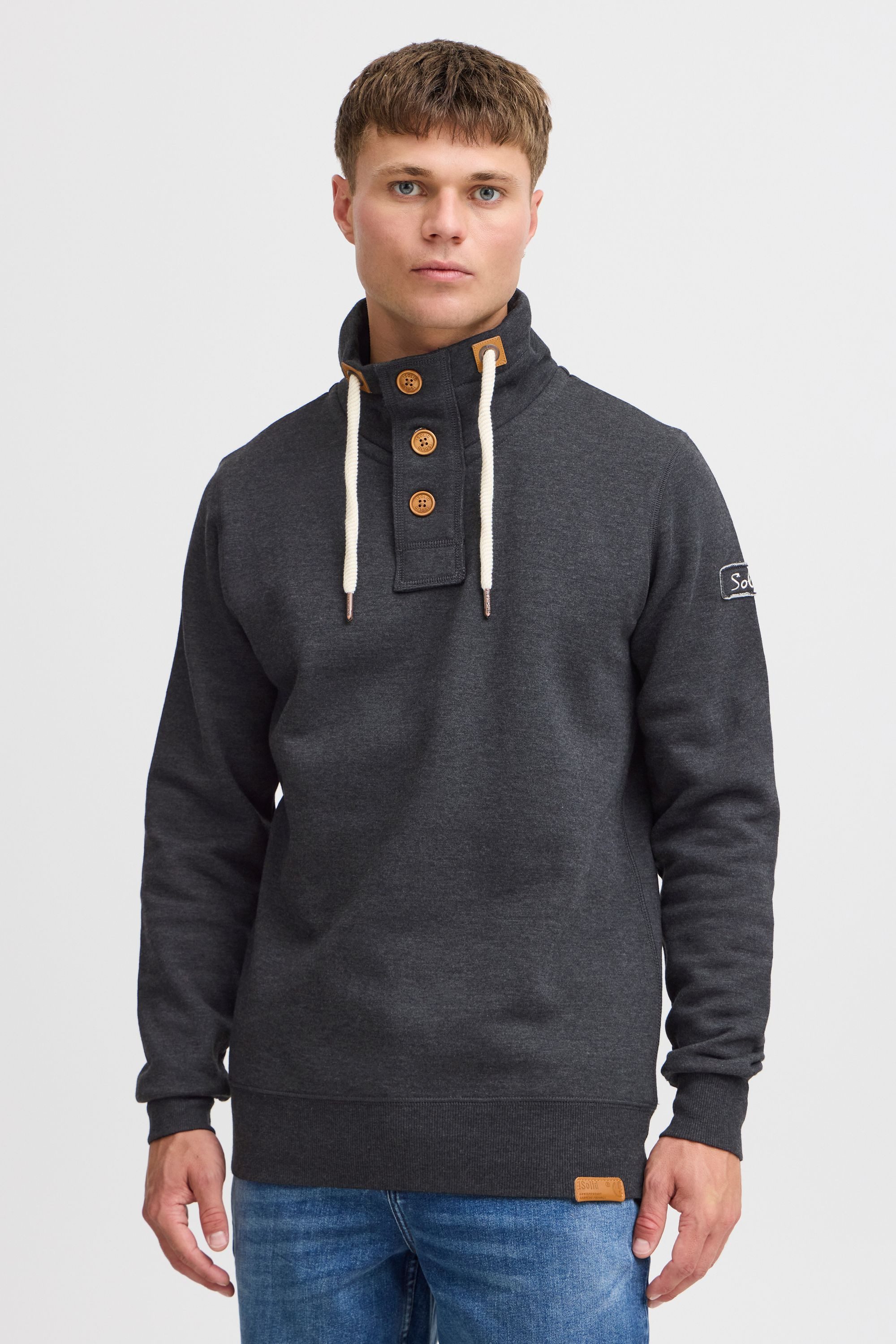 !Solid Stehkragenpullover SDTripTroyer Sweatpullover mit Knopfleiste günstig online kaufen