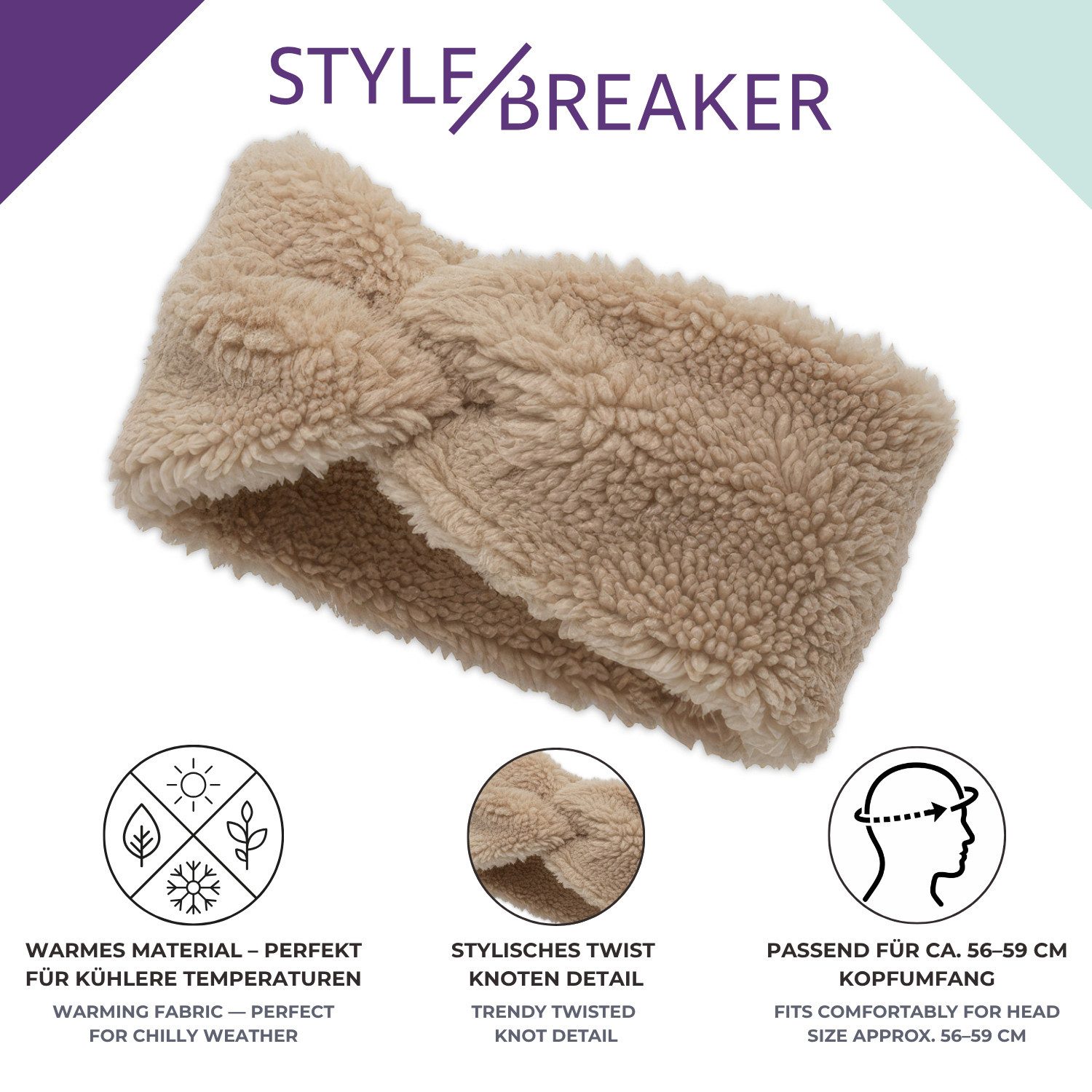 styleBREAKER Stirnband Teddyfleece Stirnband (1-St)