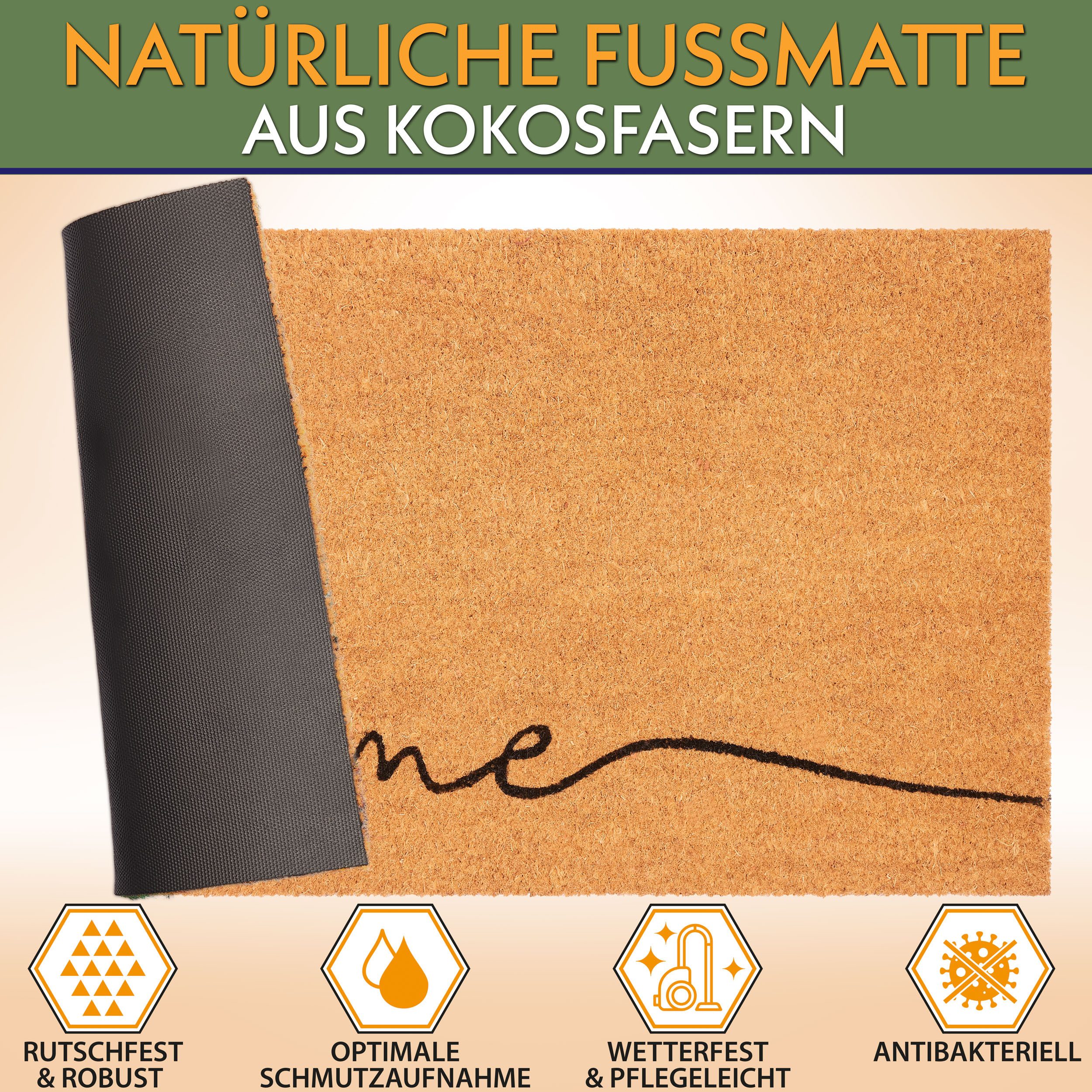 BRUBAKER Fußmatte Home - 45 x 75 cm Schmutzfangmatte für dein Zuhause - Bra günstig online kaufen