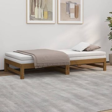 furnicato Bett Tagesbett Ausziehbar Honigbraun 2x(80x200) cm Massivholz Kiefer