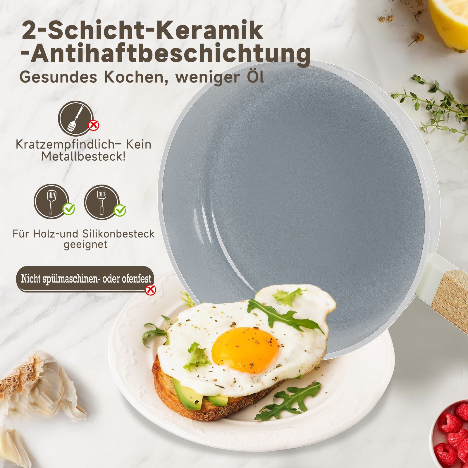 Scheffler Pfannen-Set Pfanne Ø20/24/28 cm Bratpfanne Antihaftbeschichtung Pfanne Induktion, Aluminium (Pfannenset, 3-tlg), Indukion – Bild 4 von 5