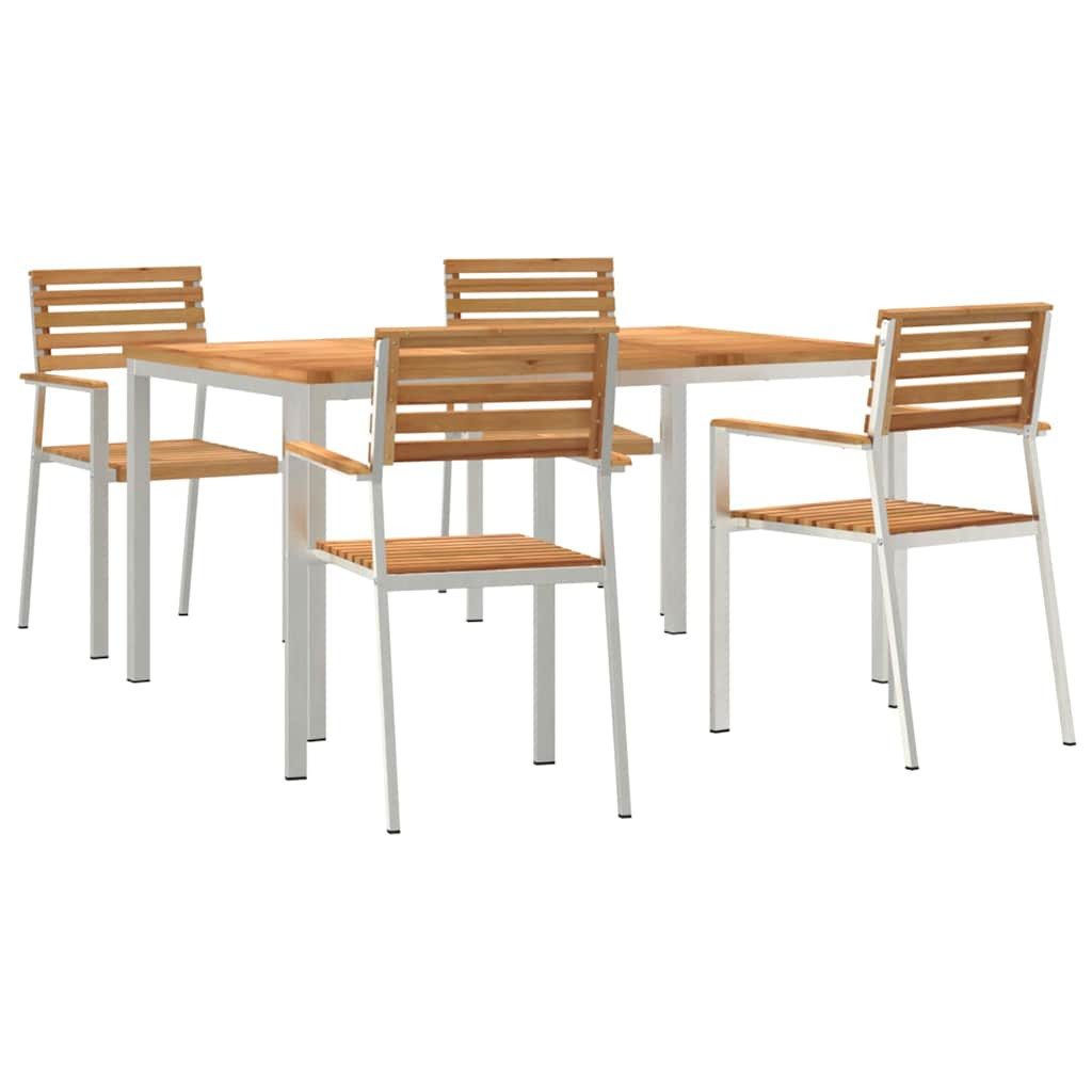 vidaXL Gartenlounge-Set Garten Essgruppe 5 pcs Braun Massivholz, (5-tlg)