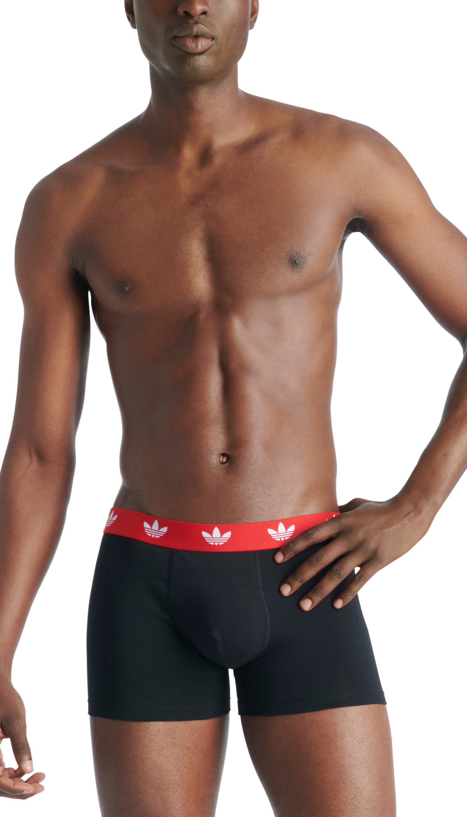 adidas Originals Trunk Comfort Flex Cotton (2er Pack) weich, elastisch, Baumwollmix, Logo-Bund, ohne Eingriff