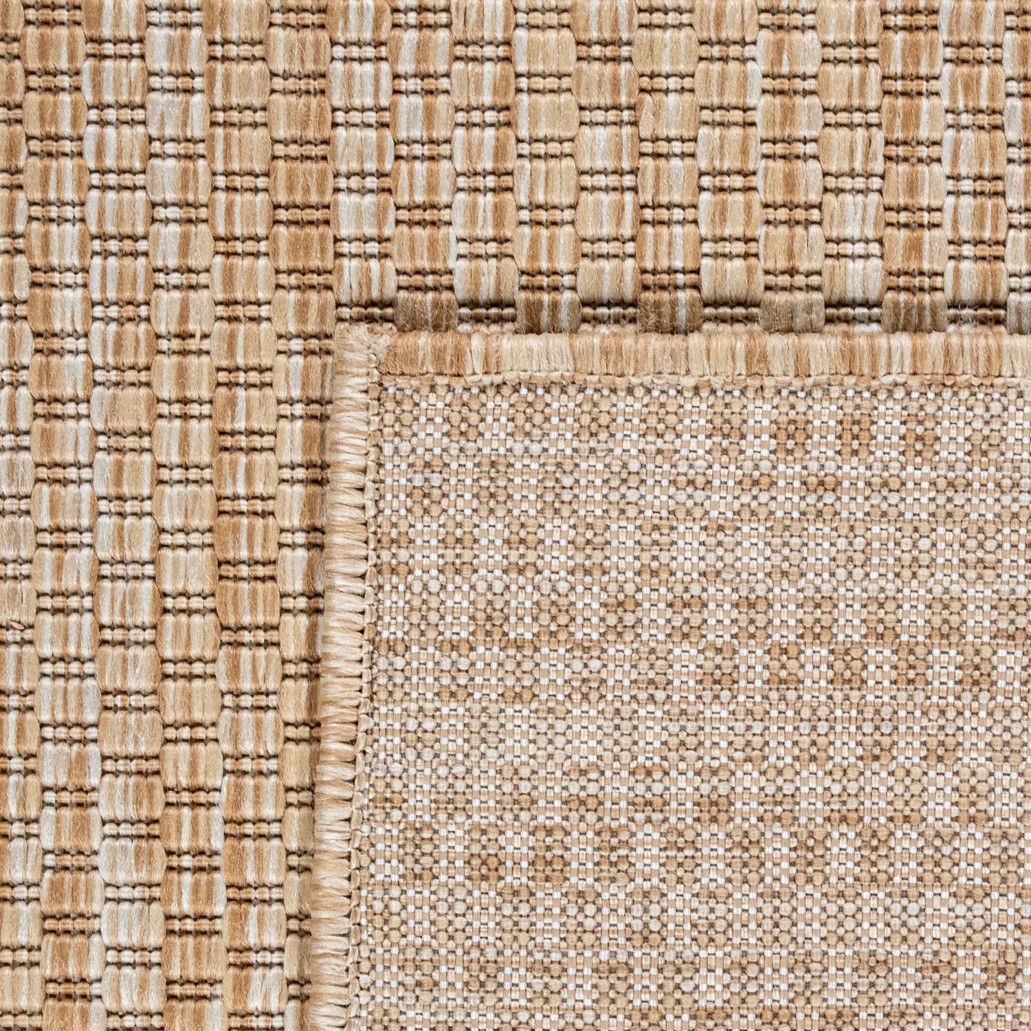 KADIMA DESIGN Teppich Unifarben Wohnzimmer schmutzabweisend Teppich Kurzflor, Rund, Höhe: 4 mm, 100% Polypropylen, Rücken aus Polypropylen, Rund, 120Dcm, Beige – Bild 4 von 4
