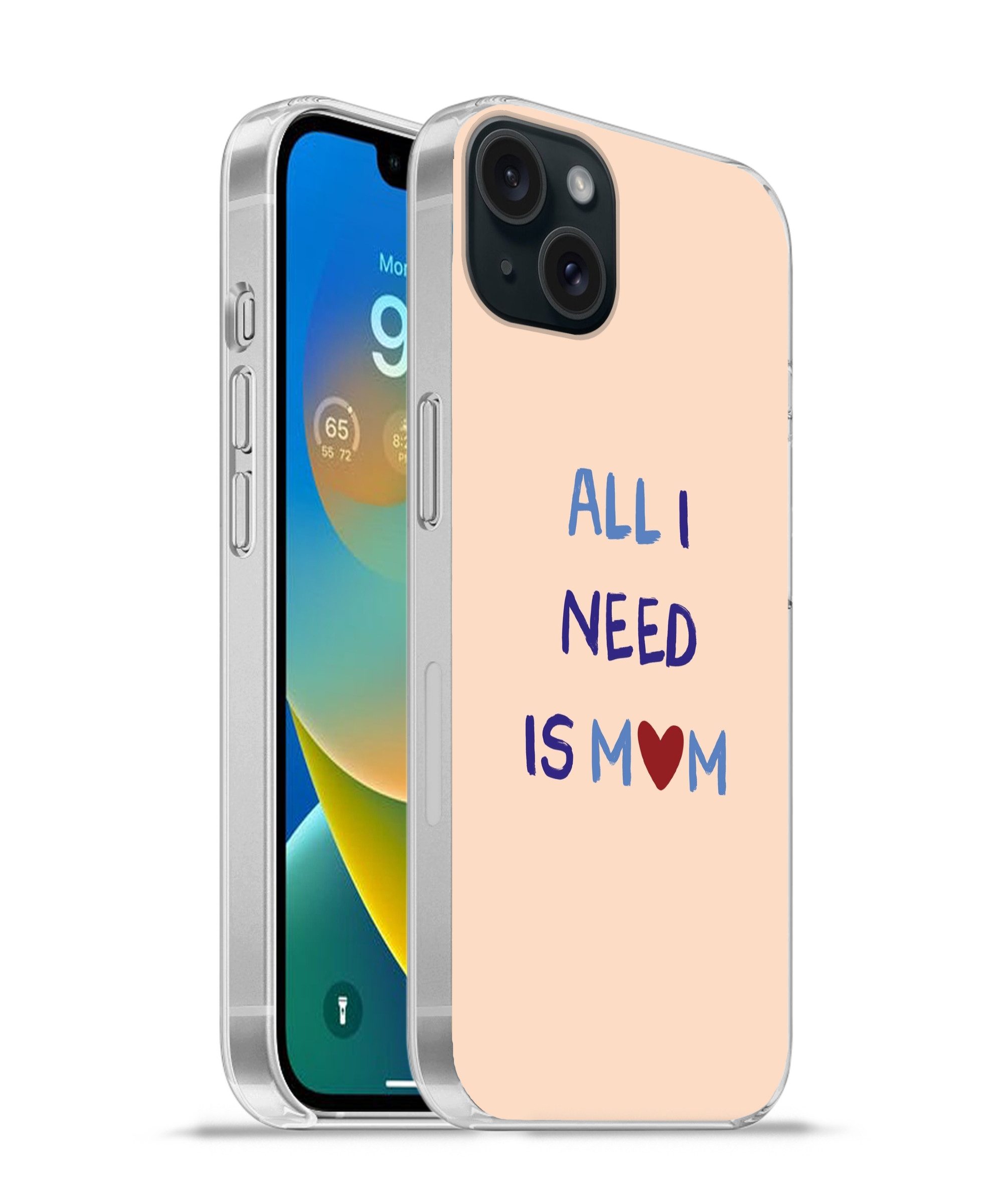 MuchoWow Handyhülle für Apple iPhone 15 Plus Mutter - Text - Herz - Rot, Smartphone-Bumper, Print, Handy Schutzhülle Dünn