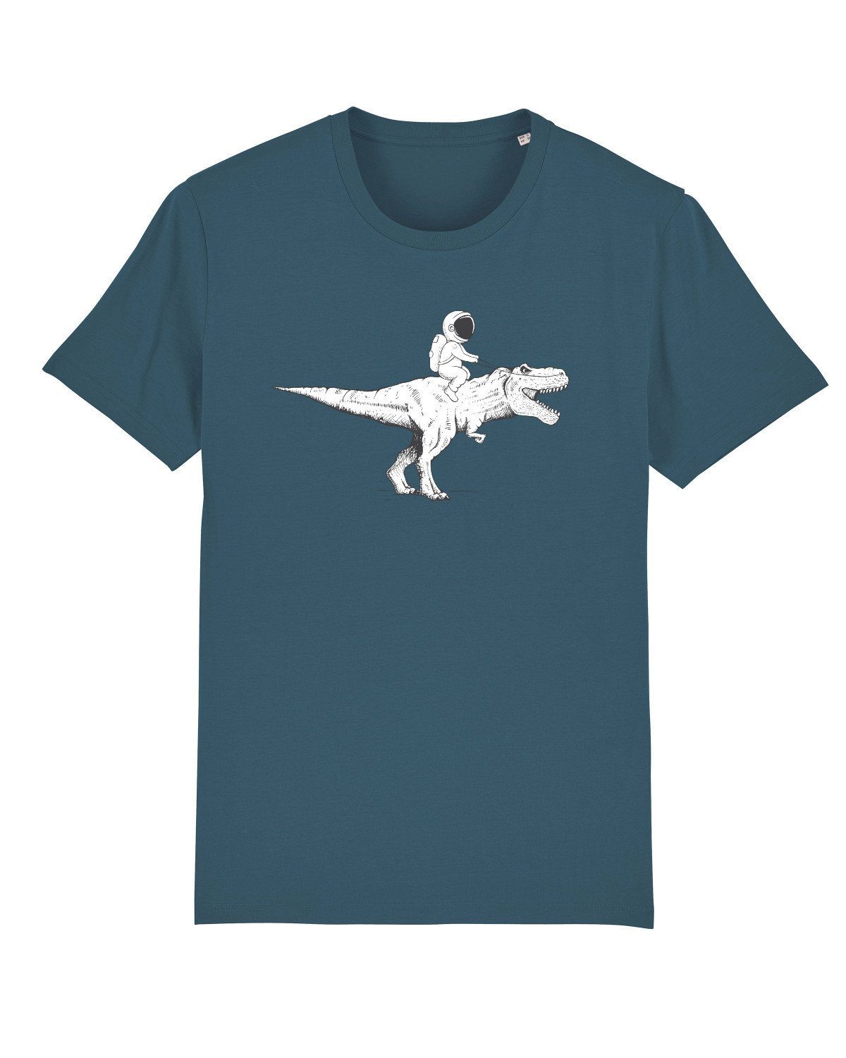 wat? Apparel Print-Shirt Astronaut on T-Rex (1-tlg) pertrol