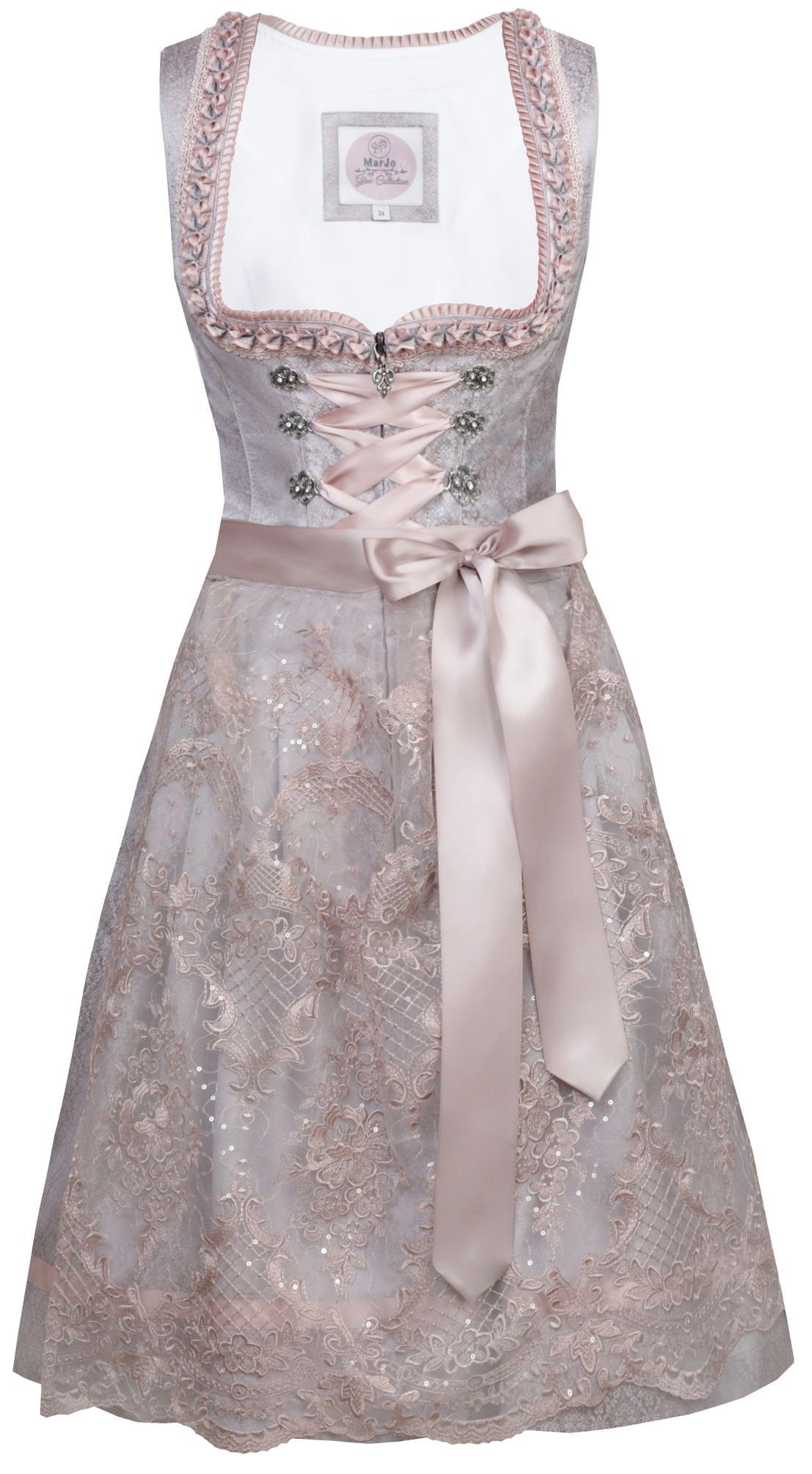 (594158-020039) Dirndl silber/rose GL-6-Benita (9218) MarJo