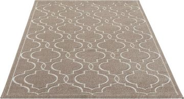 Teppich Indoor & Outdoor Teppich Capri mediteranes Florentiner Design, TaraCarpet, rechteckig, Höhe: 5 mm, Kurzflor beige In & Outdoor Balkon Terrasse Wohnzimmer 80x150