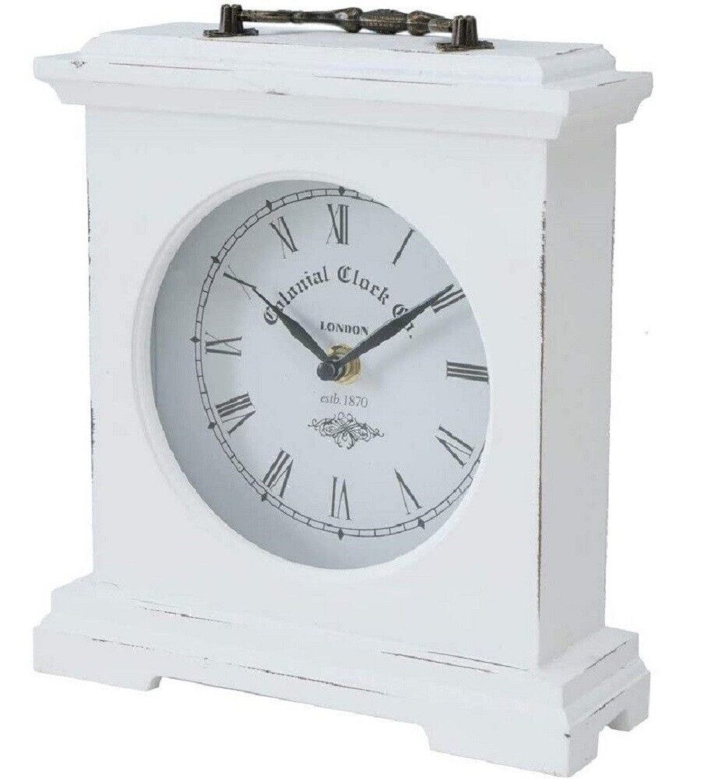 BOLTZE GRUPPE GmbH Uhr Tischuhr Betty Analog Holz L21 B.6,5 H.24 cm weiß