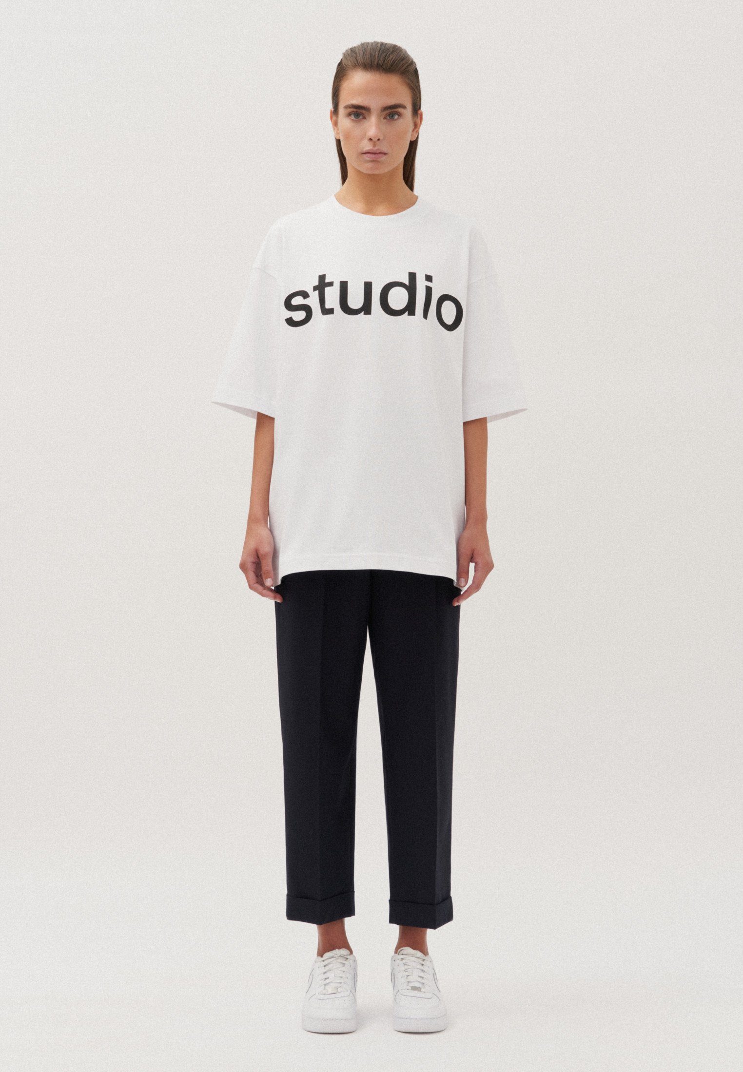 studio seidensticker Kurzarm Uni T-Shirt Studio Rundhals