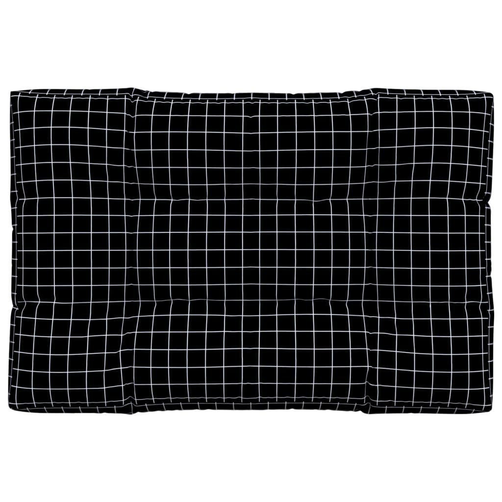 vidaXL Sitzauflage Palettenkissen Schwarz Karomuster 120x80x12 günstig online kaufen