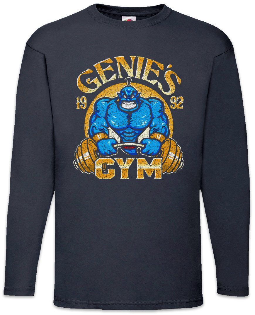 Langarmshirt Genie's Gym Langarm T-Shirt No Pain Gain Power Djinn Aladdin Train
