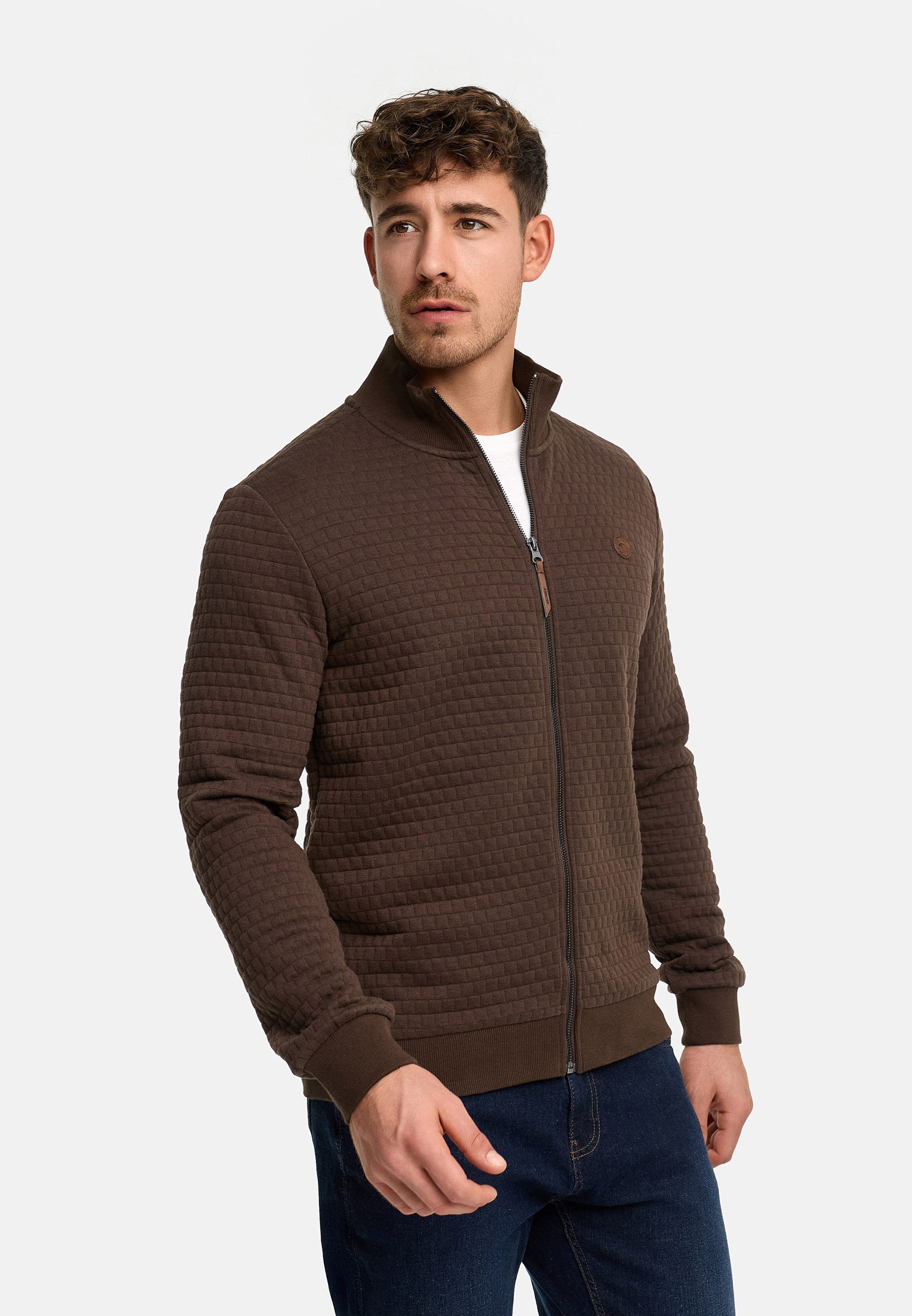 Indicode Sweatjacke Herren Bermie Herrenjacke Reißverschluss mit strukturierter Oberfläche