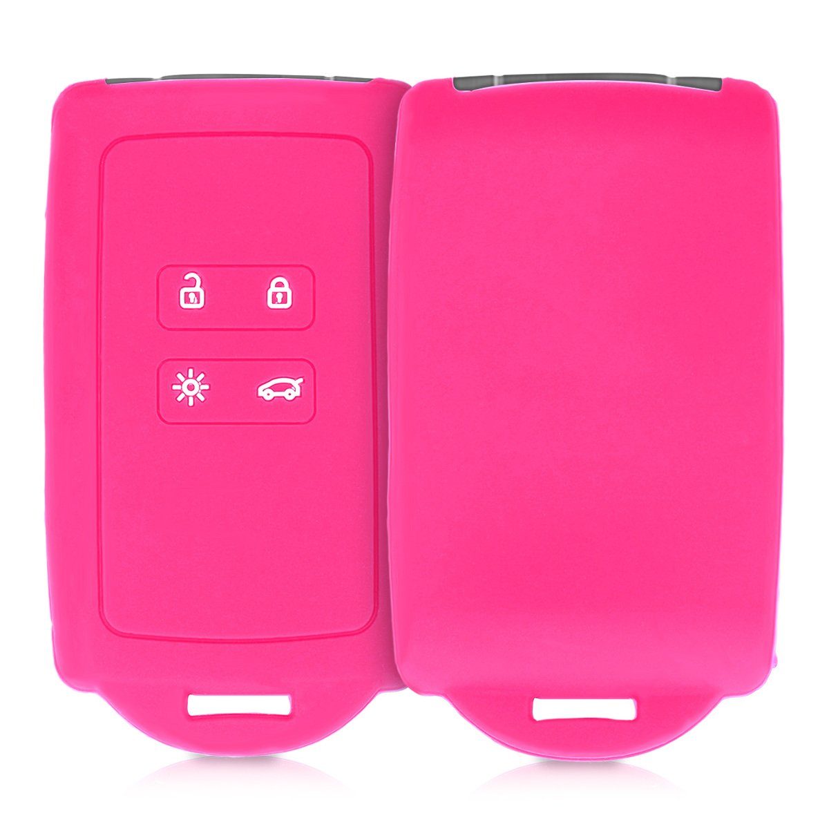 Autoschlüssel Silikon Hülle Schlüsseltasche Renault, Schlüsselhülle kwmobile Schutzhülle Pink für