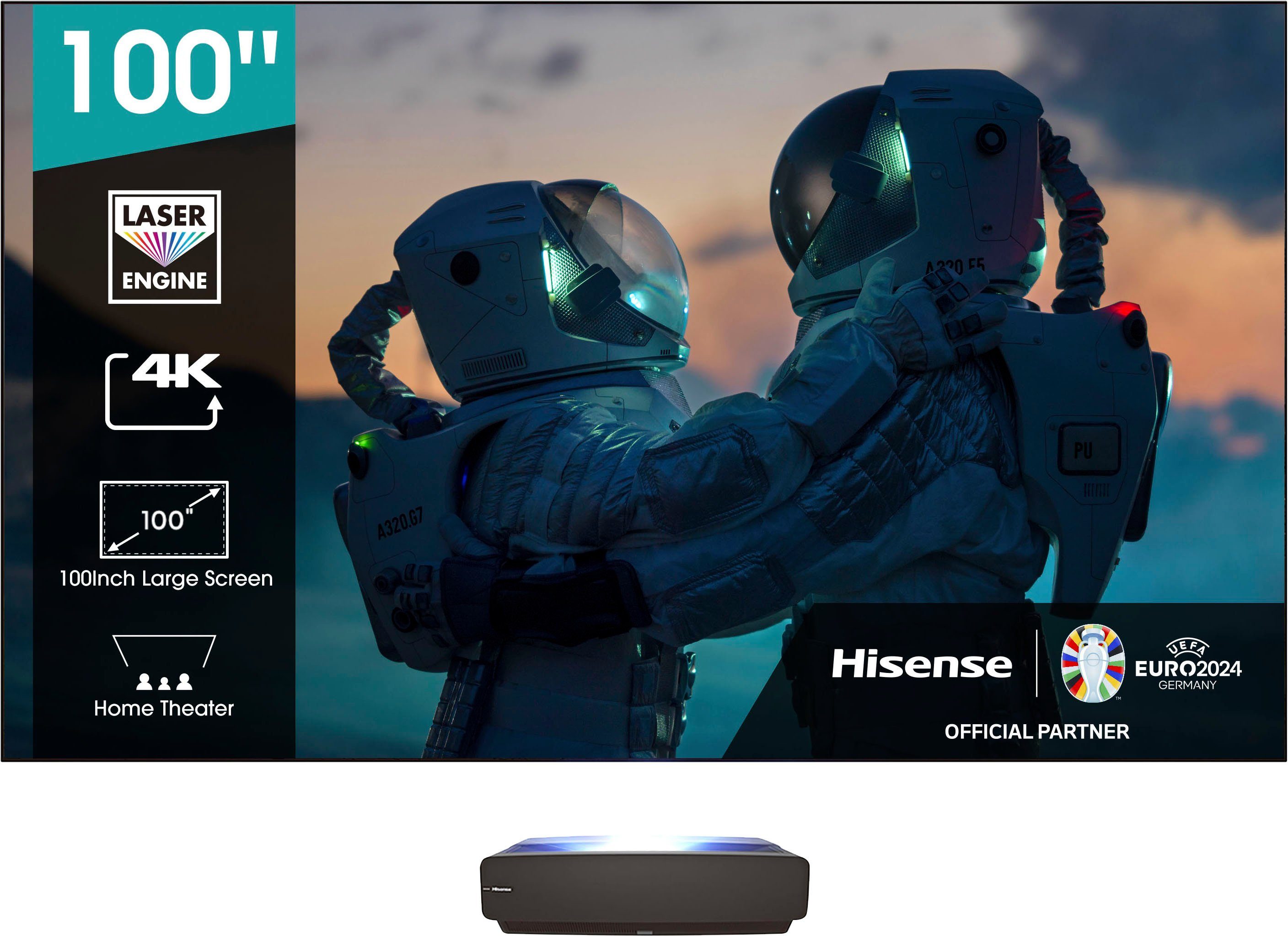 Hisense 100L5F-D12 Laser-TV (2700 lm, 3840 x 2160 px, 254 cm/100 Zoll, 4K  Ultra HD, Smart-TV, Triple Tuner, inkl. Soft Panel)