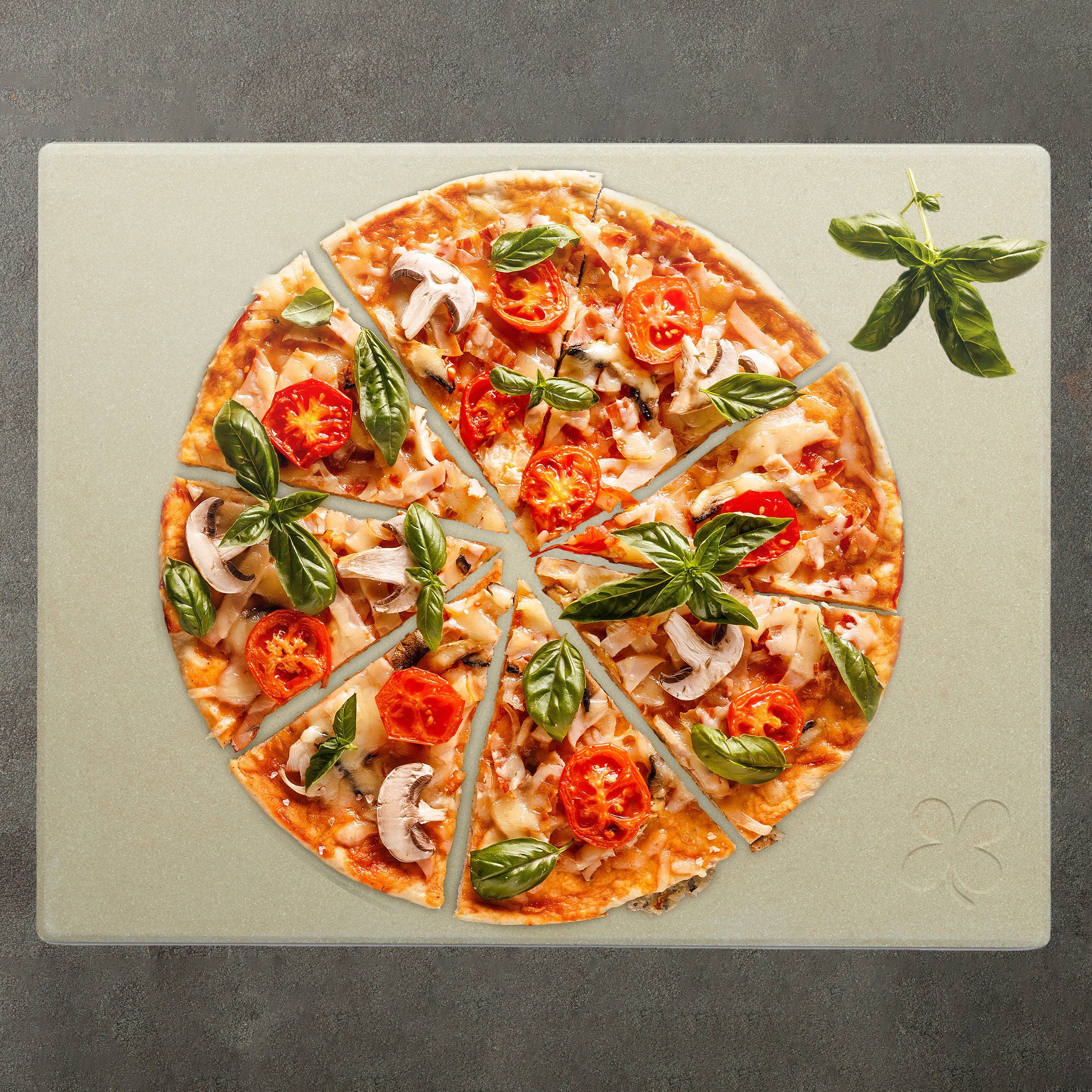 relaxdays Pizzastein Set 3 cm, Cordierit