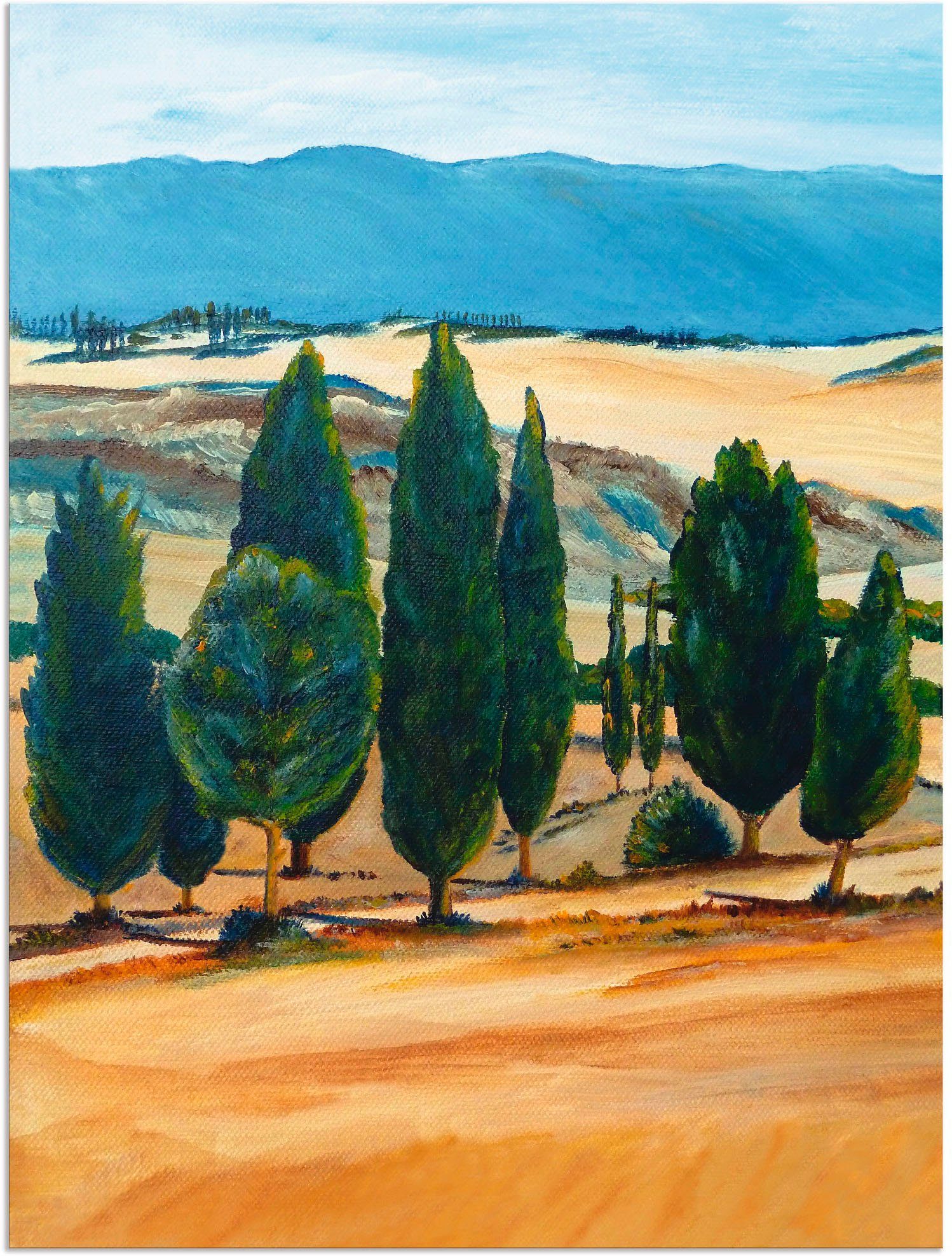 Artland Wandbild Sommer in der Toskana (Ausschnitt links), Felder (1 St), als Alubild, Leinwandbild, Wandaufkleber oder Poster in versch. Größen