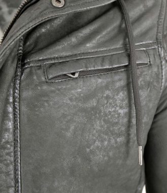 Gipsy Lederjacke GMElyas Gipsy - Herren Echtleder Lederjacke Lammleder Kapuze schwarz