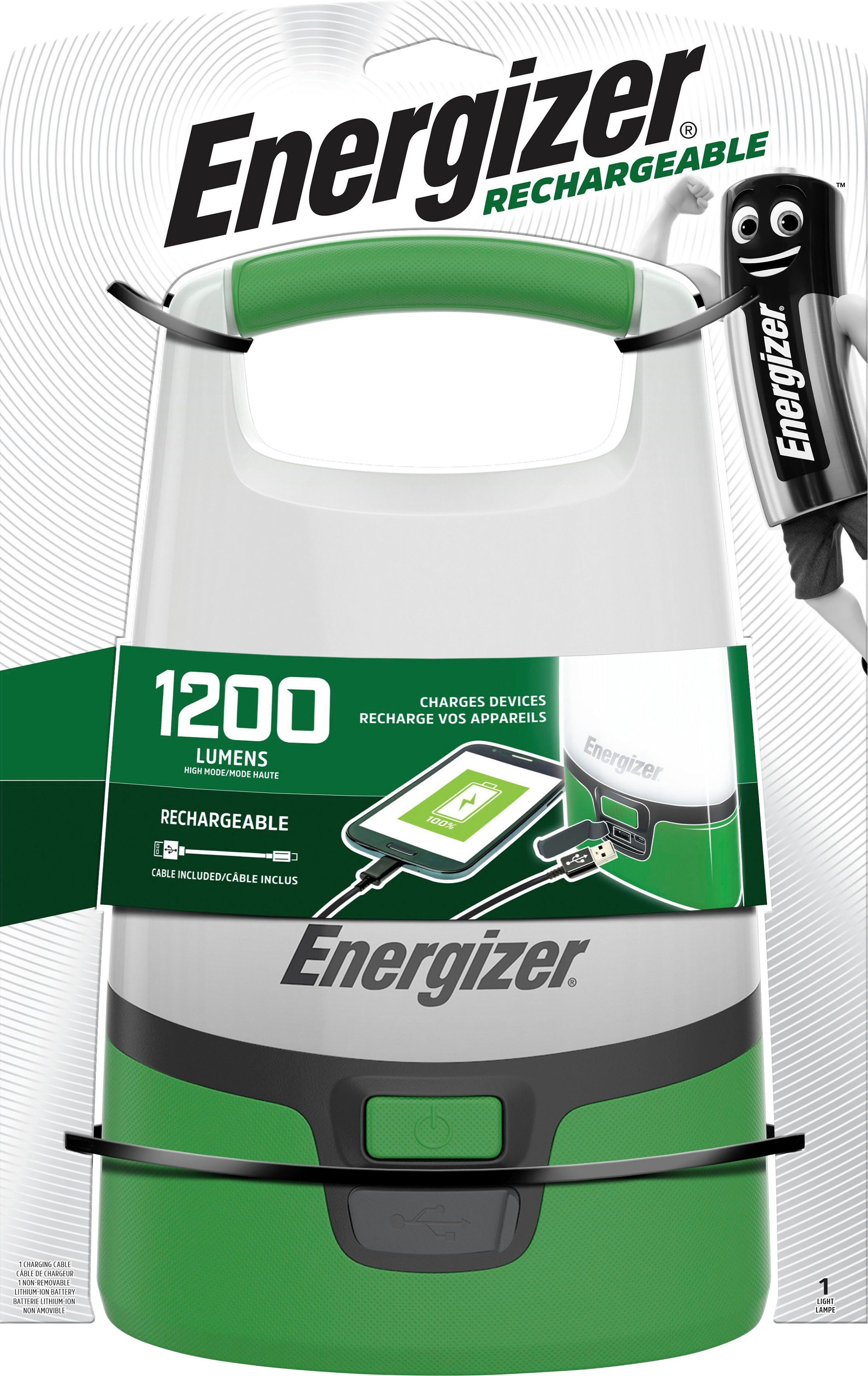 Energizer Laterne Camping Light Licht/Lampe, Rechargeble, USB über wiederaufladbar Camping