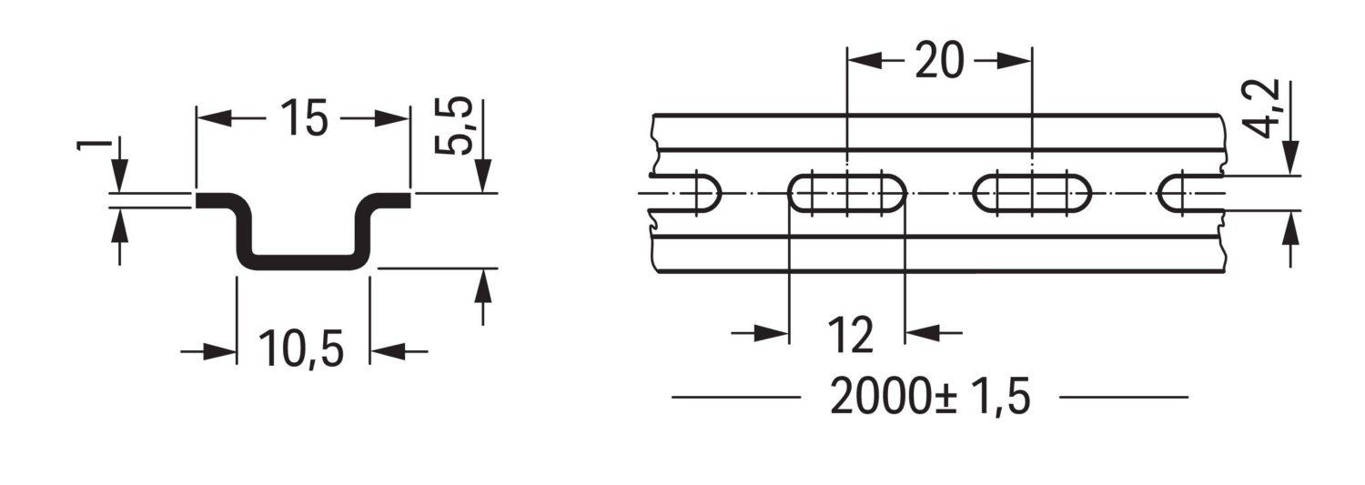 WAGO Klemmen WAGO GmbH & Co. KG Tragschiene 210-111