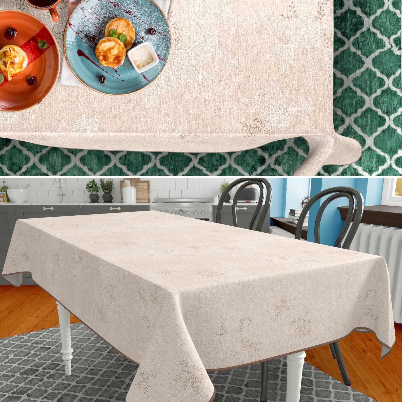 ANRO Tischdecke aus Stoff mit Blumen Pflanzen wasserabweisend Tischtuch Tis günstig online kaufen