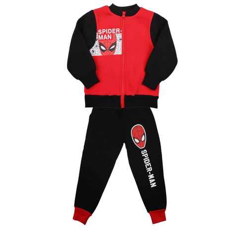 MARVEL Jogginganzug Spiderman Jungen Kinder Set Jacke plus Hose, Gr. 92 bis 128