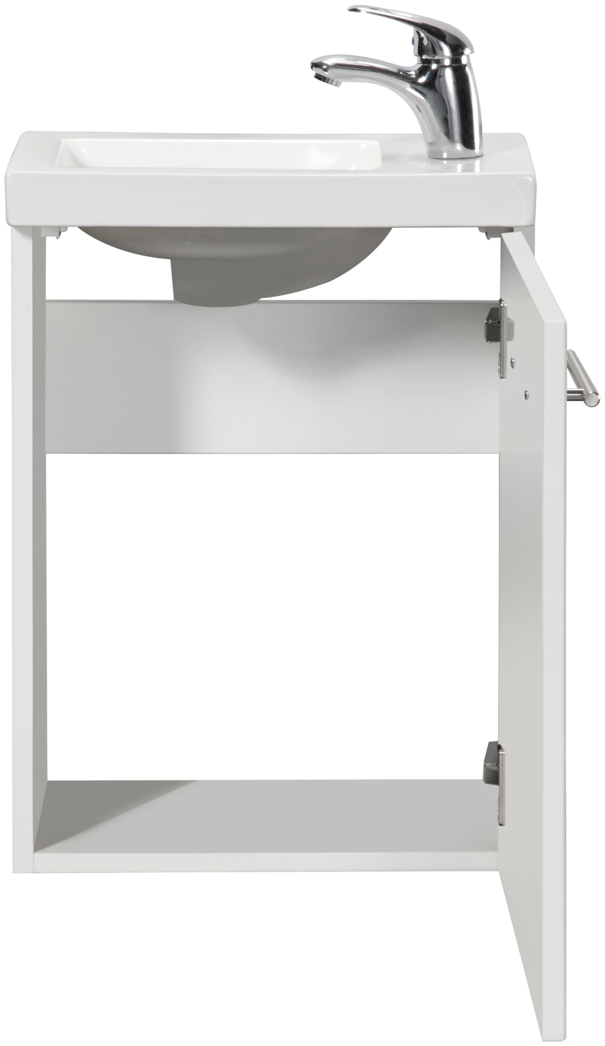 welltime Waschtisch-Set Trento, verschiedene Ausführungen und Farben, BxTxH: 40x23x56 cm, Gästebad SlimLine, Waschplatz
