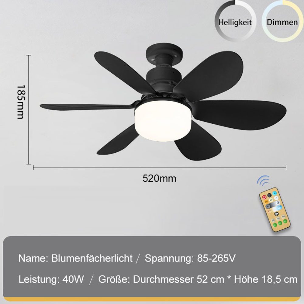 JOYOLEDER Deckenventilator LED-Lüfterlampe Deckenventilator mit LED günstig online kaufen