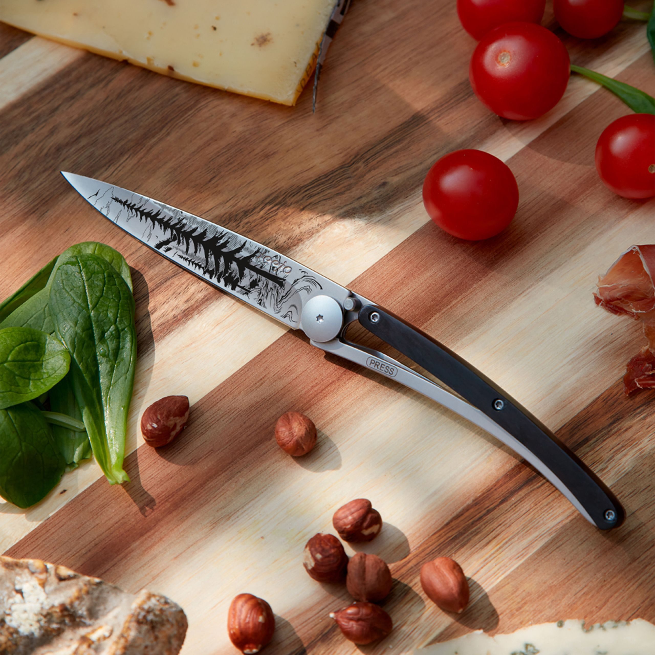 Deejo Taschenmesser ? ultraleichtes Klappmesser 37g ? Edelstahl ? Messer mit Holzgriff