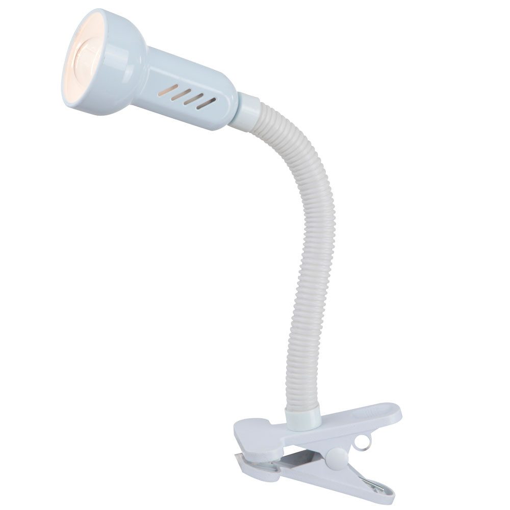 GLOBO LIGHTING Klemmleuchte, Leuchtmittel nicht inklusive, Schreibtischleuchte Klemmlampe E14 Flexo-Arm weiß Leseleuchte Klemme