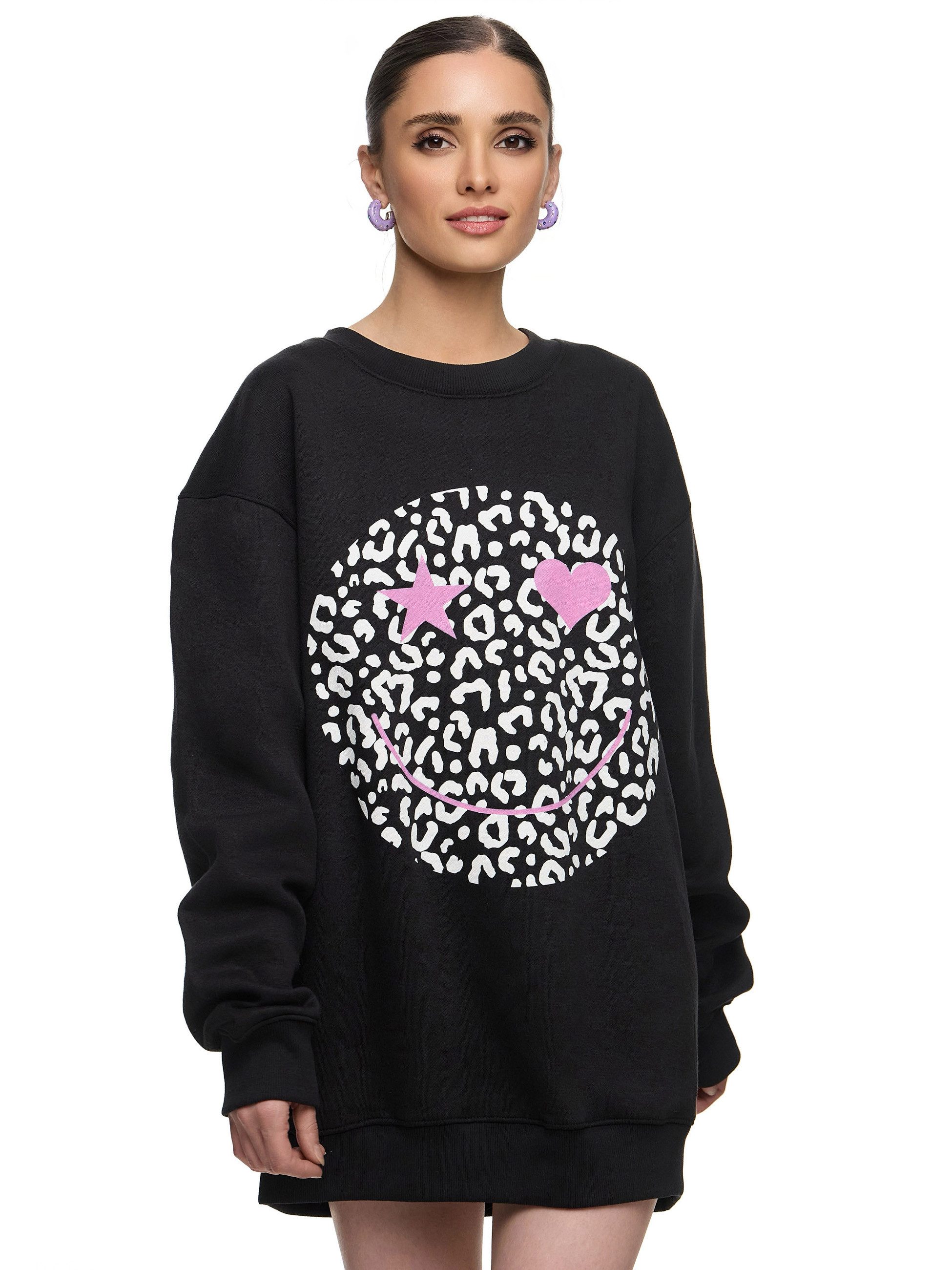 Worldclassca Sweatshirt Worldclassca Oversized Sweatshirt Happy günstig online kaufen