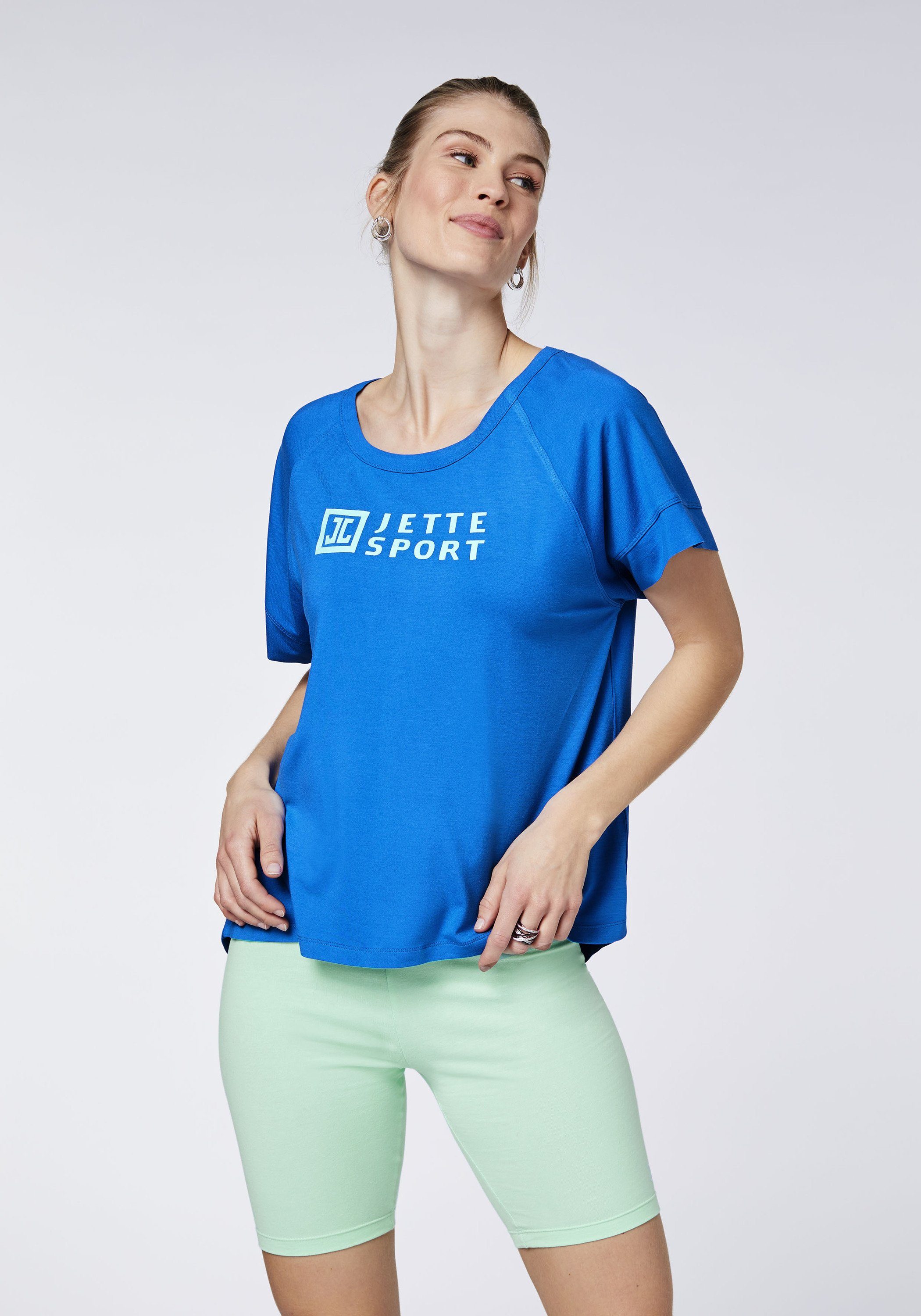 Print-Shirt JETTE und Comfort-Fit Princess boxy 19-4150 SPORT Shape Blue