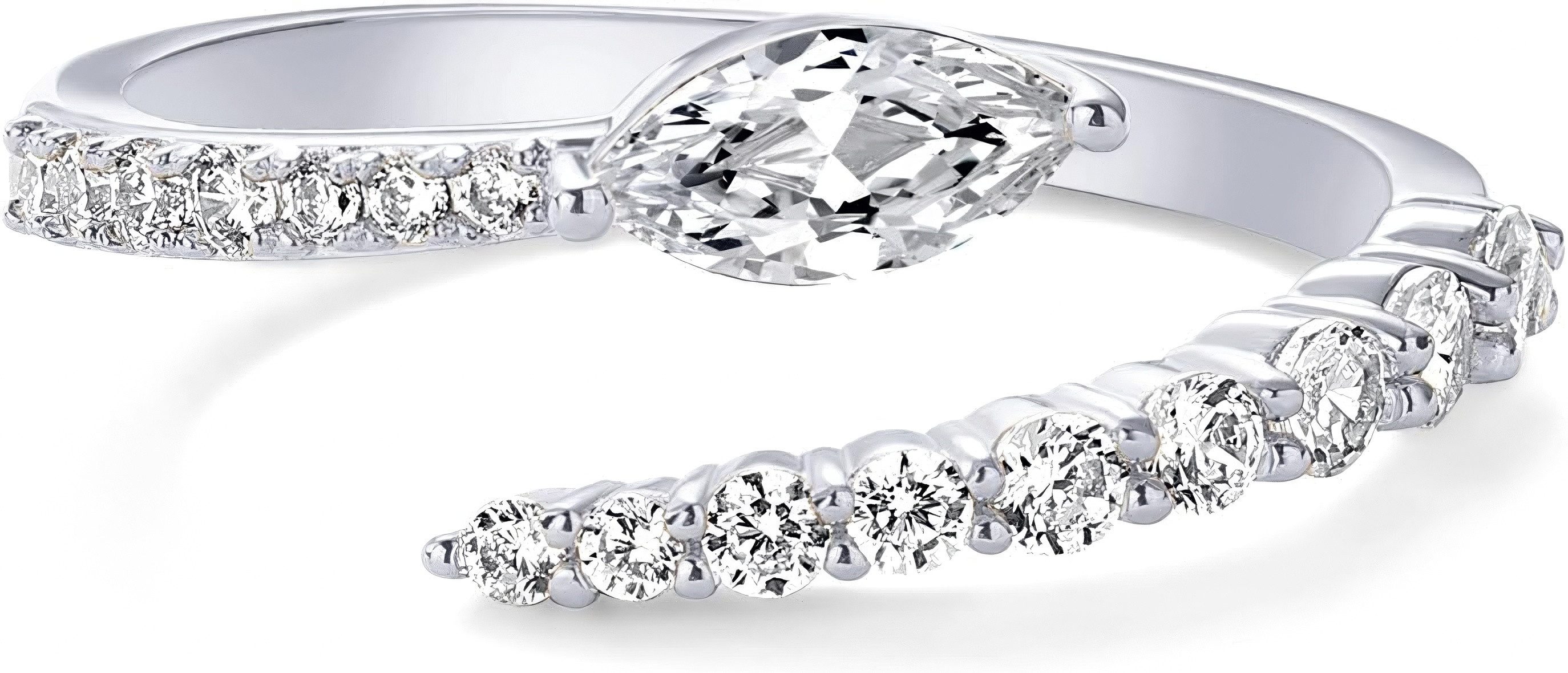 Jumpeak Diamantring Schlangenförmiger Ring, Damenring, Damenring aus 585 echtem Gold, D/E,vvs/vs, Geschenke für Schwestern, Damen Liebe Thema Geschenke