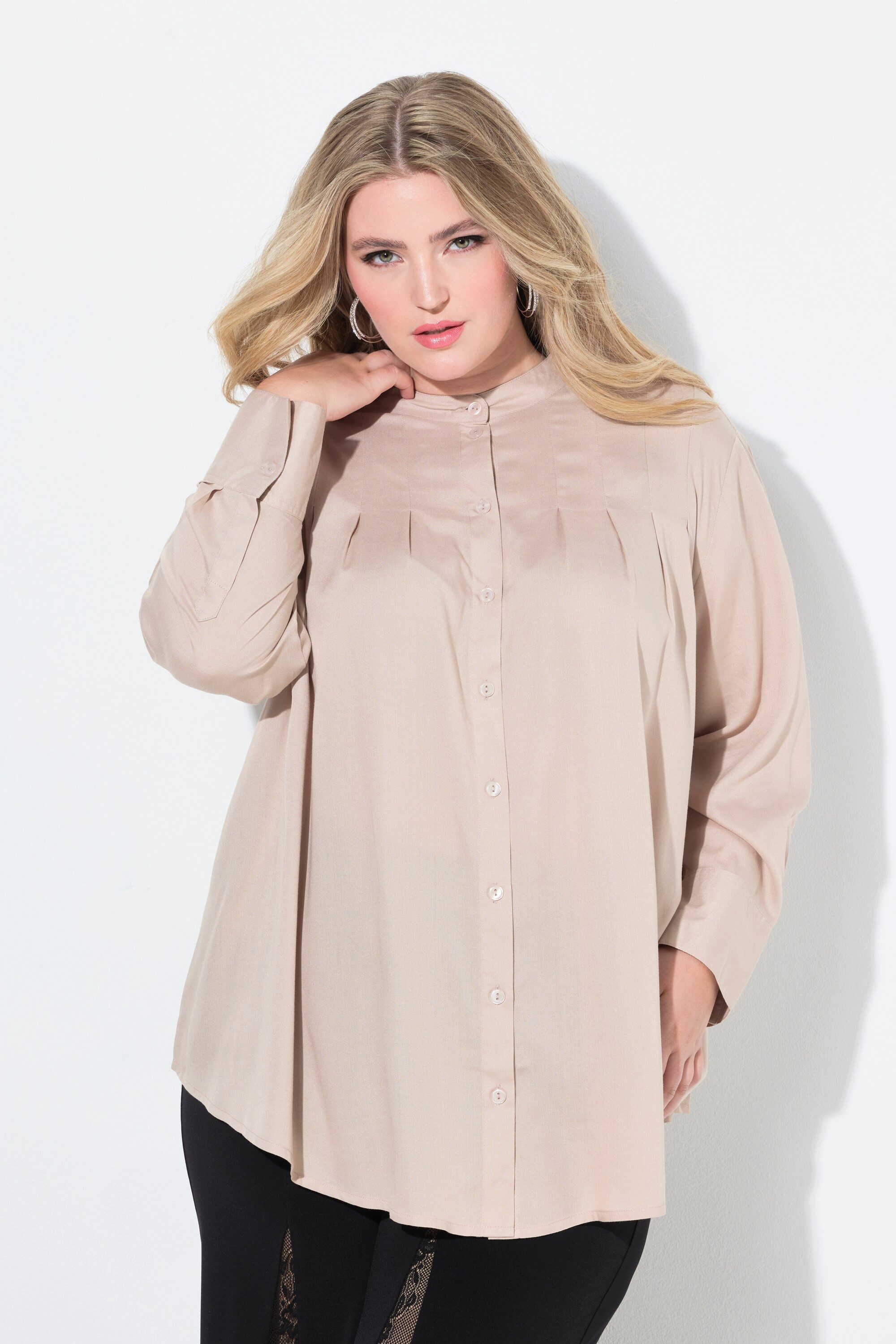 MIAMODA Longbluse Bluse Zierfalten an den Schultern Langarm günstig online kaufen