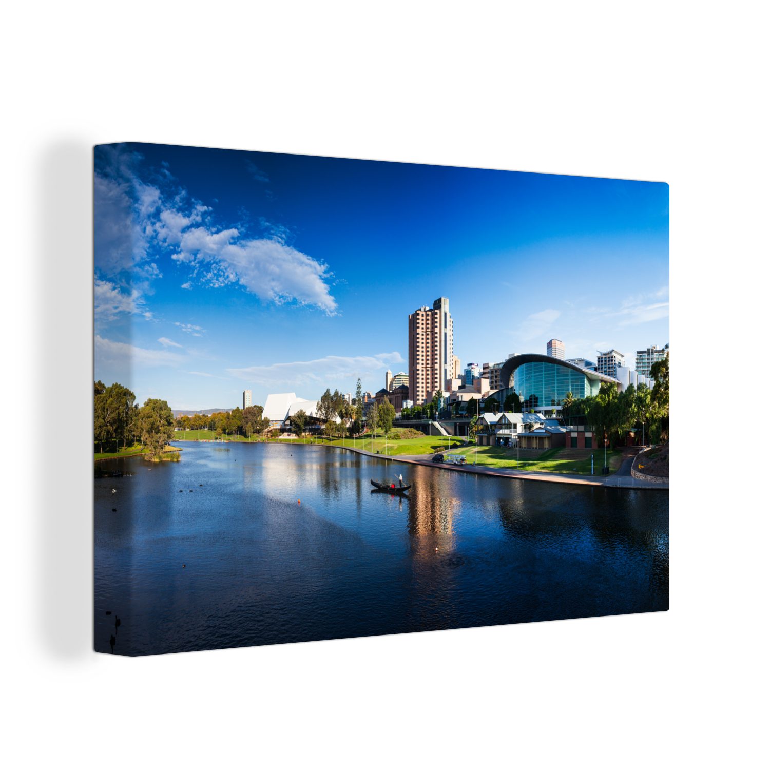 OneMillionCanvasses® Leinwandbild Fluss Torrens in Adelaide, Australien, (1 St), Wandbild Leinwandbilder, Aufhängefertig, Wanddeko, 30x20 cm