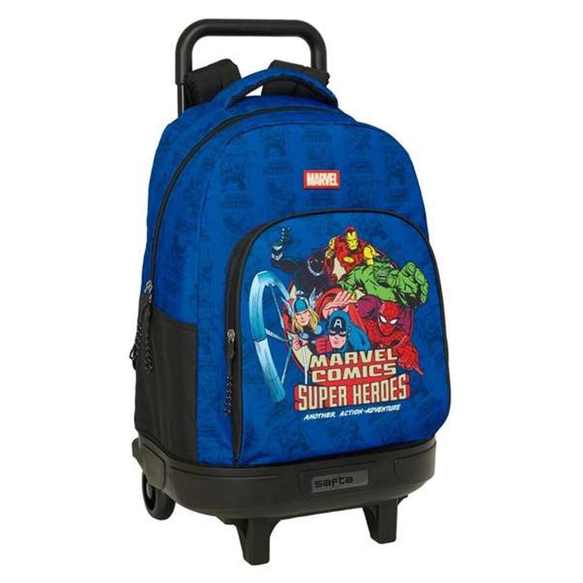 The AVENGERS Rucksack Kinder Rucksack mit Rädern The Avengers Blau Schwarz 33x45x22 cm