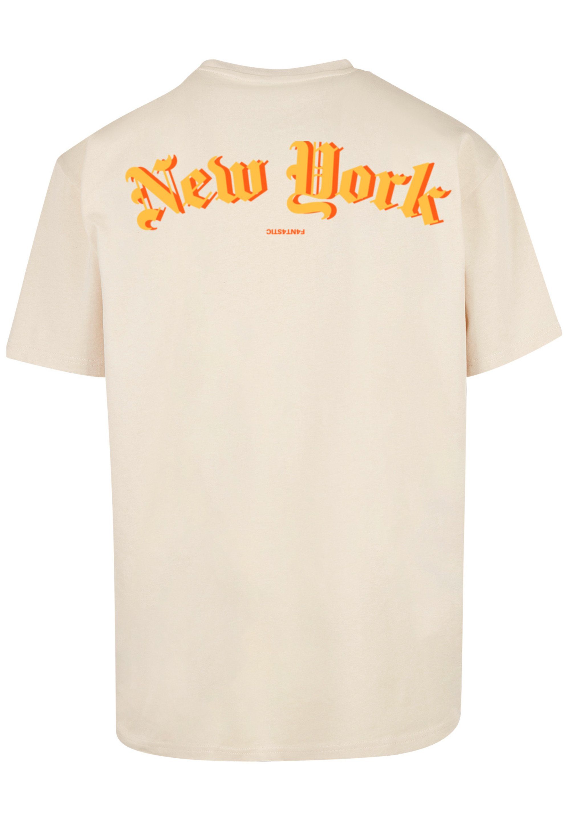F4NT4STIC T-Shirt New York OVERSIZE sand TEE Print Orange