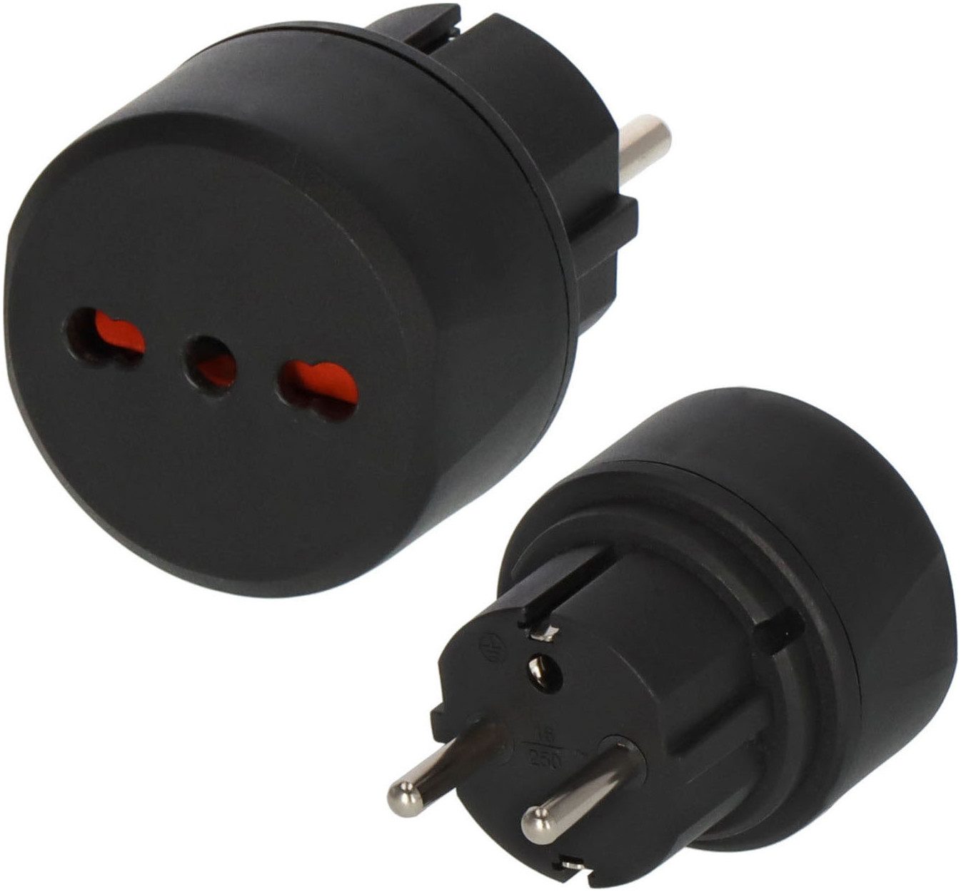 Brennenstuhl Reisestecker Italien - Schutzkontakt Adapter Typ EF (Konturenstecker)