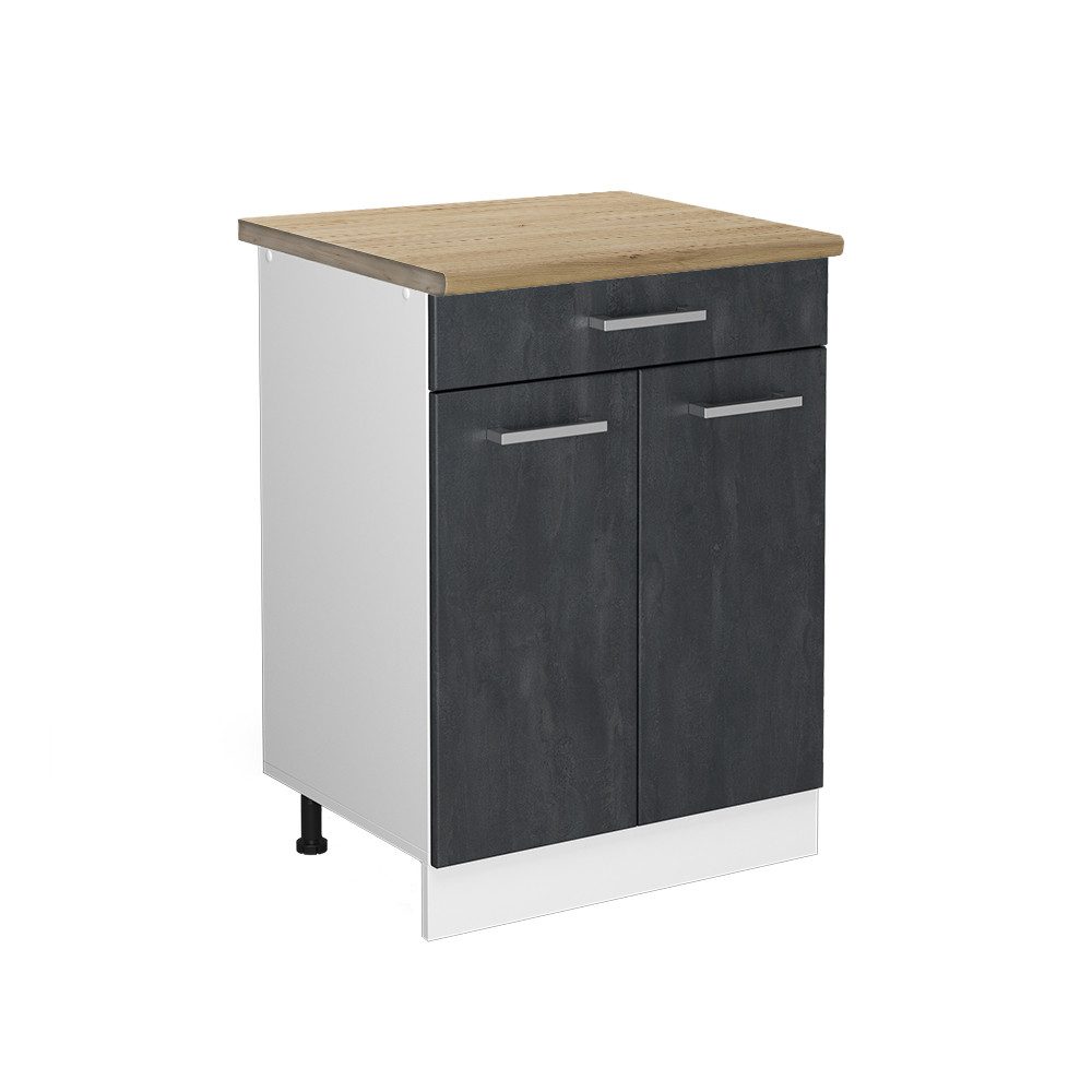 Vicco Unterschrank R-Line, Schwarz Beton/Weiß, 60 günstig online kaufen