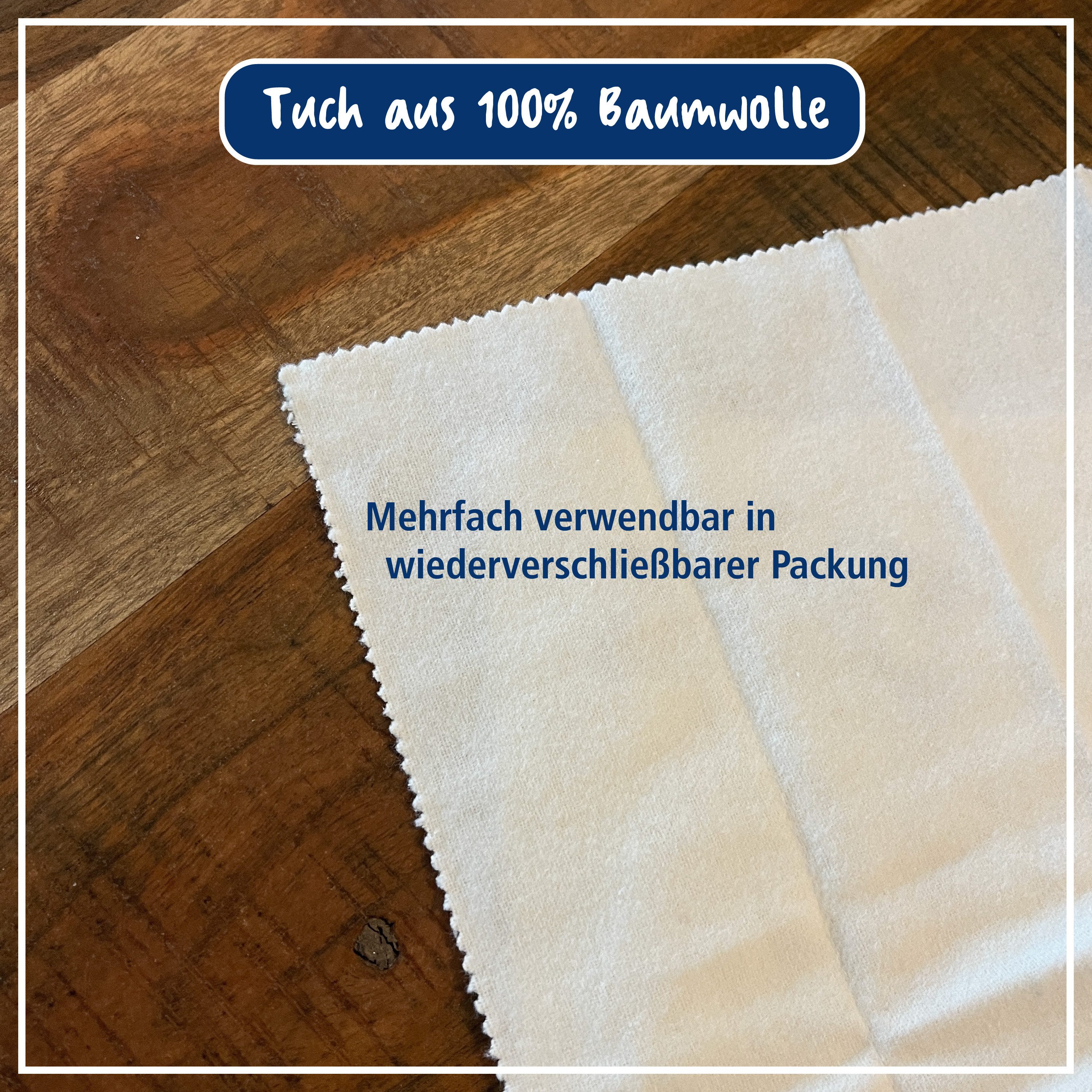 poliboy 2er Silber Pflege - 28x37cm Pflegetuch (37x28 cm, Spezialpoliertuch zur Pflege und Reinigung - Made in Germany)