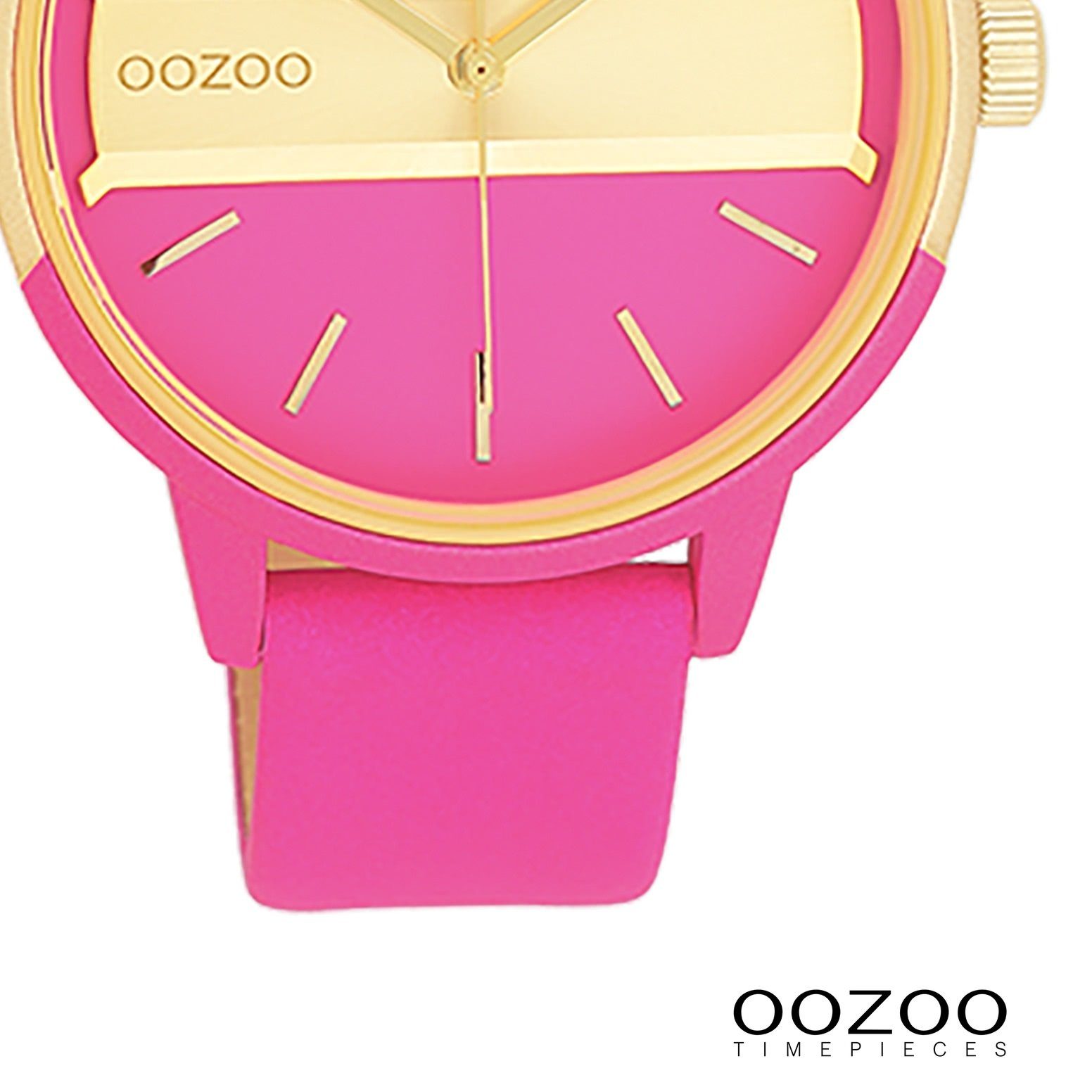 OOZOO Quarzuhr Oozoo Damen Armbanduhr Timepieces Analog, (Analoguhr), Damenuhr rund, groß (ca. 42mm) Lederarmband, Fashion-Style