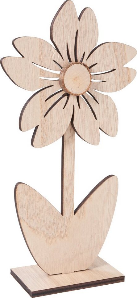 VBS Dekoobjekt Holz-Blume Nancy, 2-tlg., 26 cm hoch