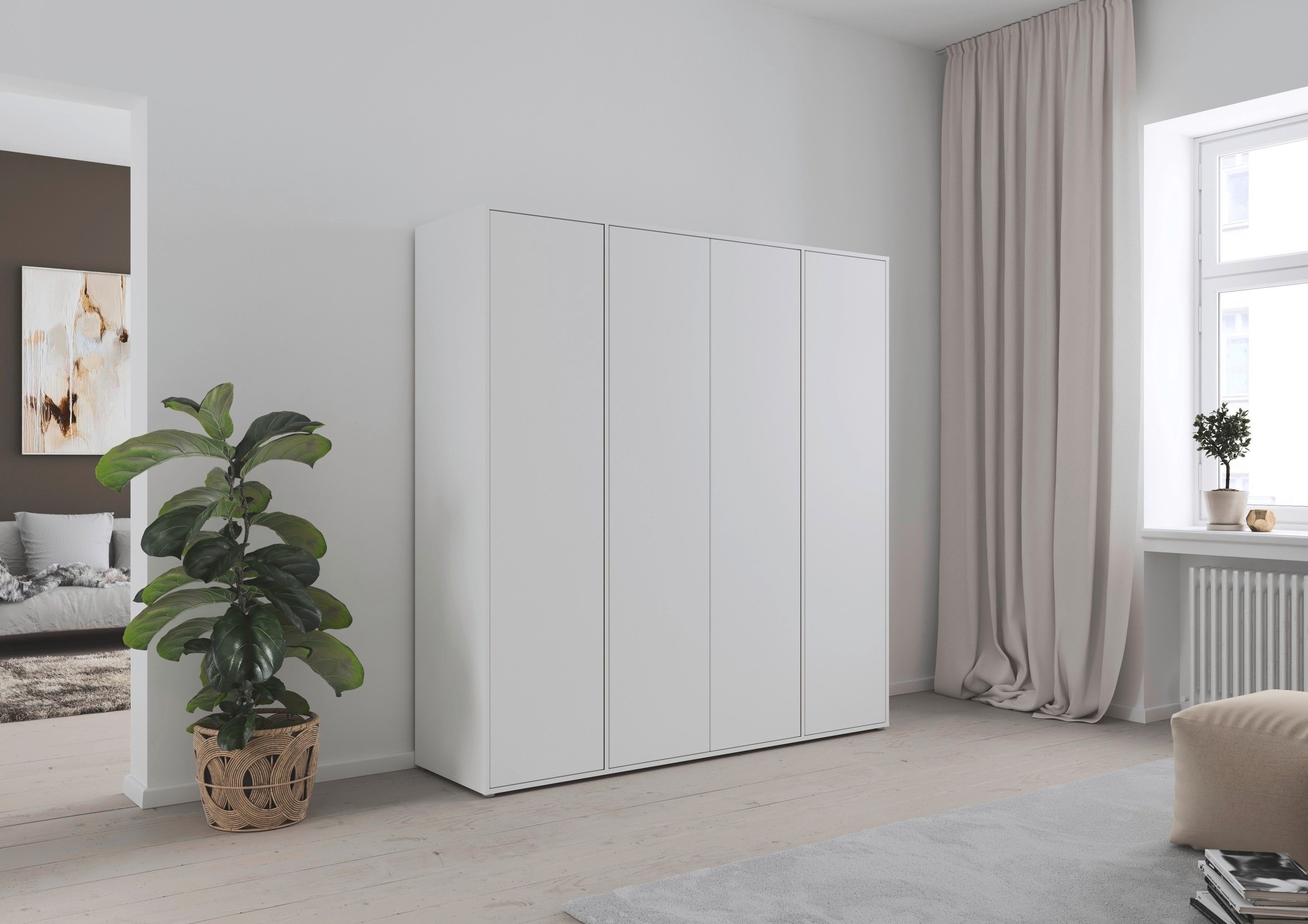 rauch Drehtürenschrank Kleiderschrank Schrank Garderobe Wäscheschrank NABILA viel Stauraum (in 3 verschiedenen Ausstattungen BASIC/CLASSIC/PREMIUM) in 2 Breiten mit Push-to-Open Funktion TOPSELLER MADE IN GERMANY